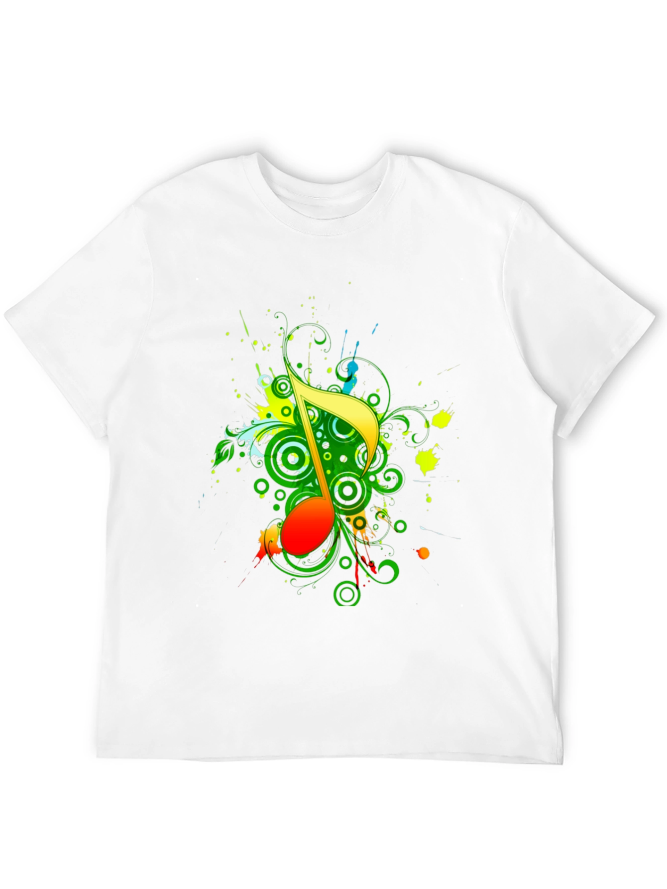 Vibrant Music Note Graphic T-Shirt