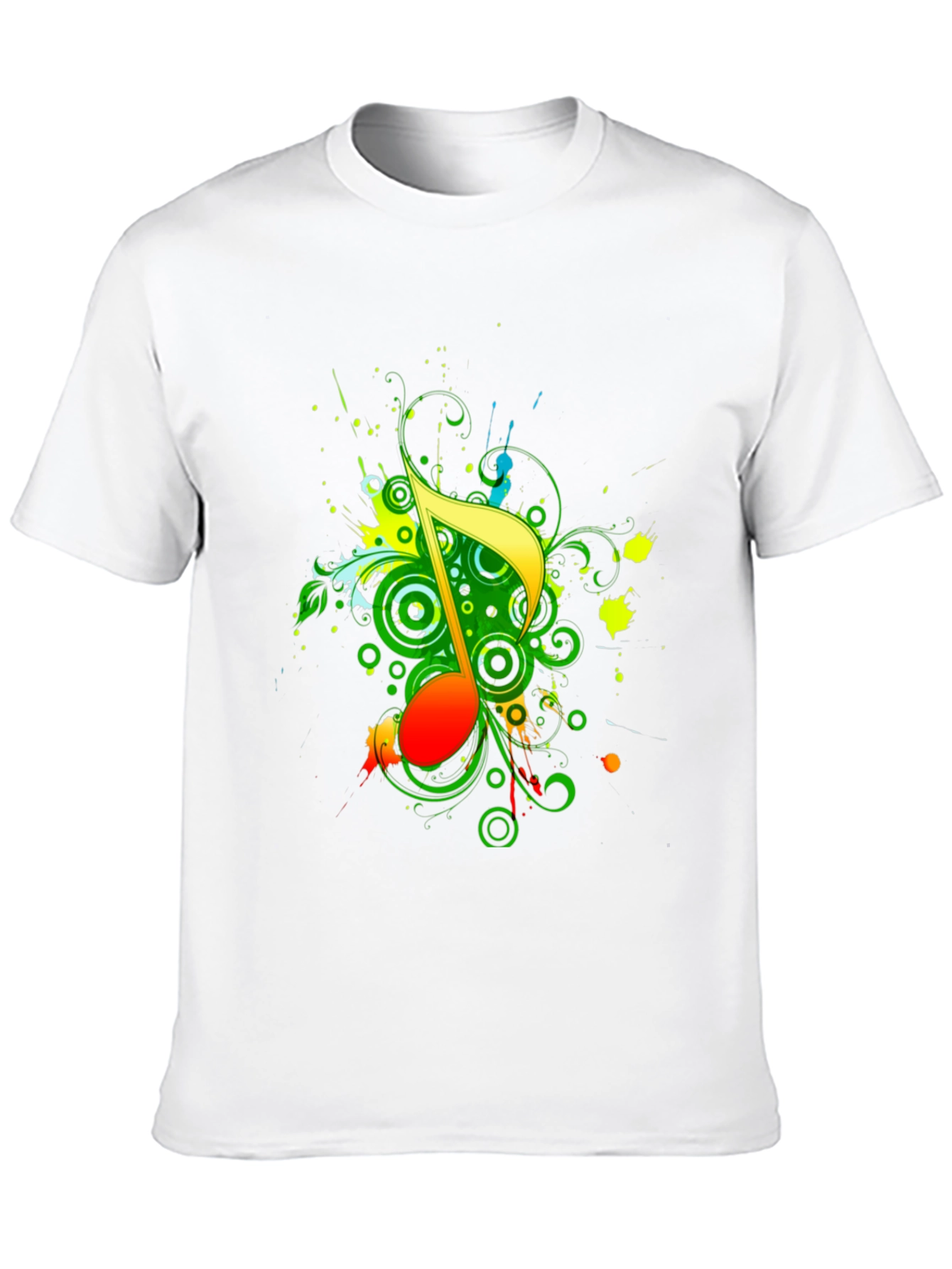 Vibrant Music Note Graphic T-Shirt