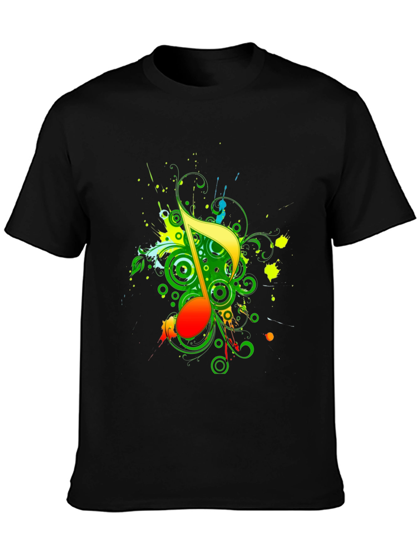 Vibrant Music Note Graphic T-Shirt