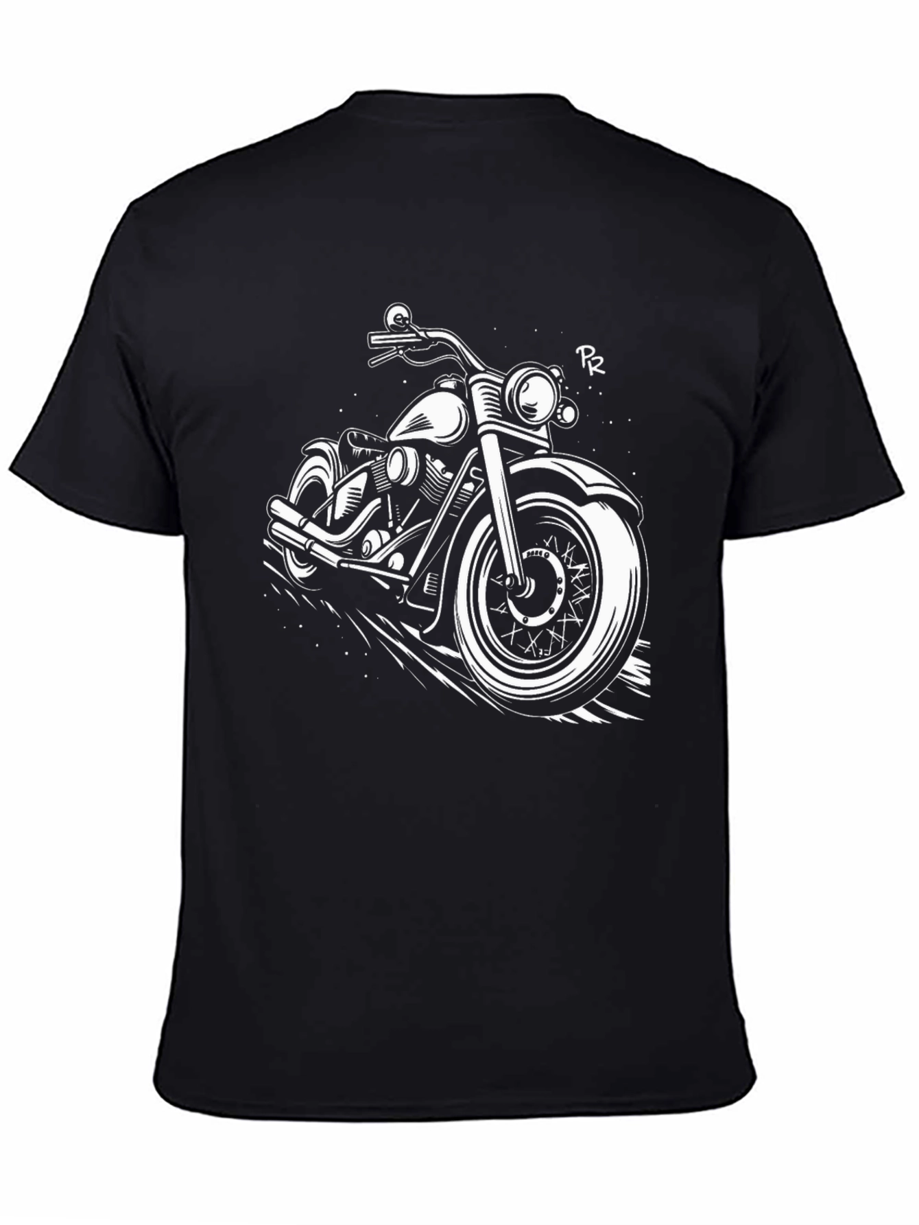 Black Motorcycle Graphic T-Shirt