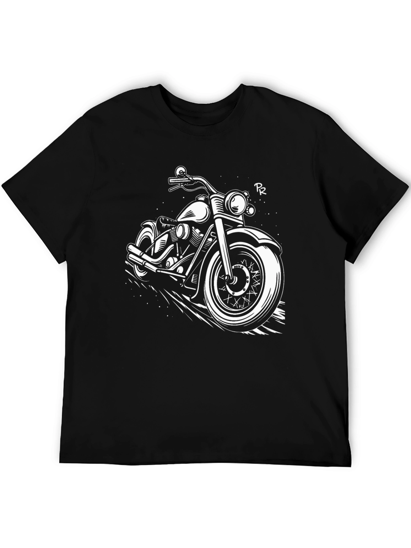 Black Motorcycle Graphic T-Shirt