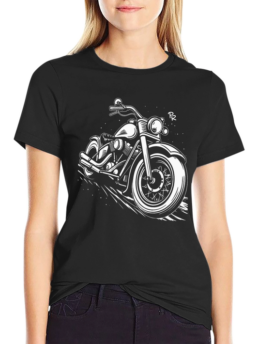 Black Motorcycle Graphic T-Shirt