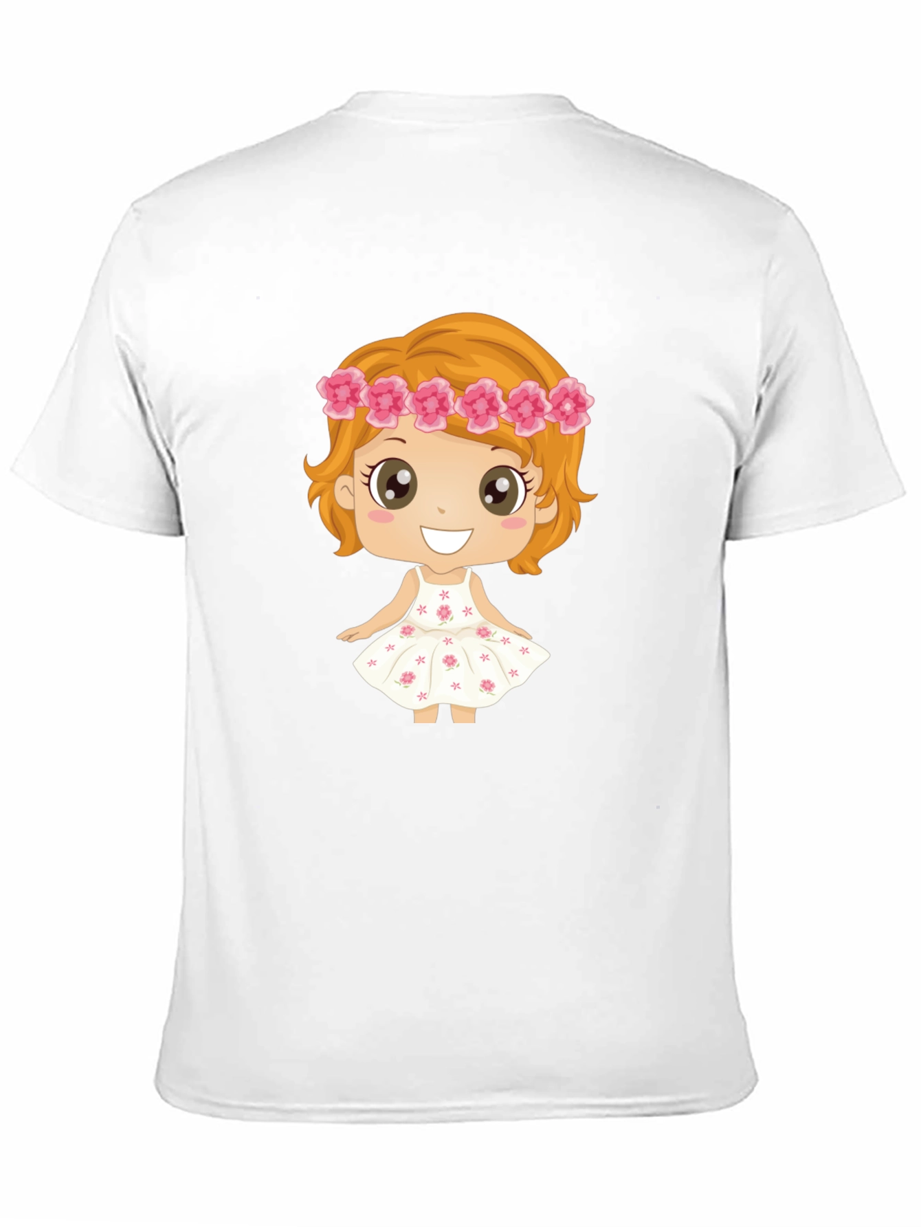 Cute Cartoon Girl Graphic Black T-Shirt