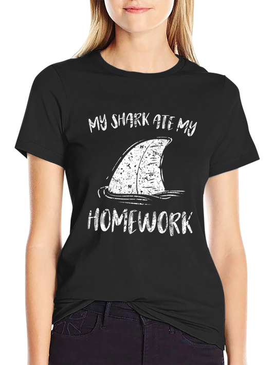 My Shark Ate My Homework T-Shirt Funny Back to School Tee