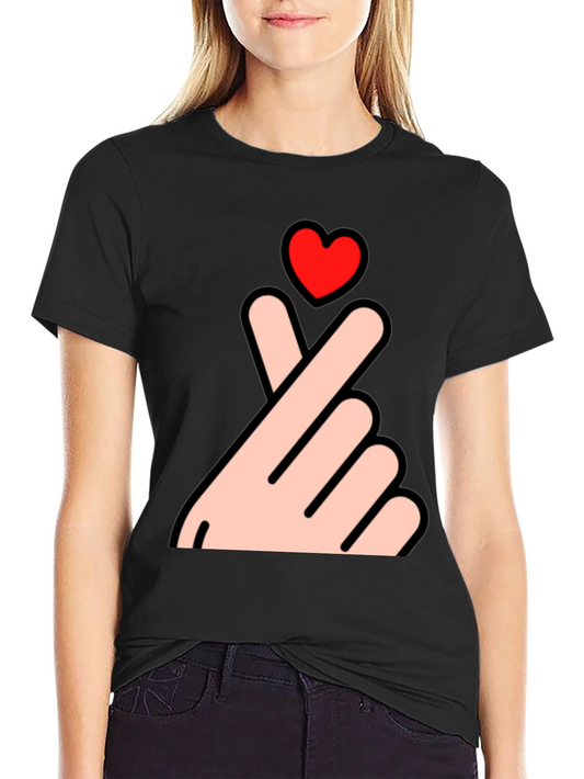 Finger Heart T-Shirt - Korean Love Sign Tee