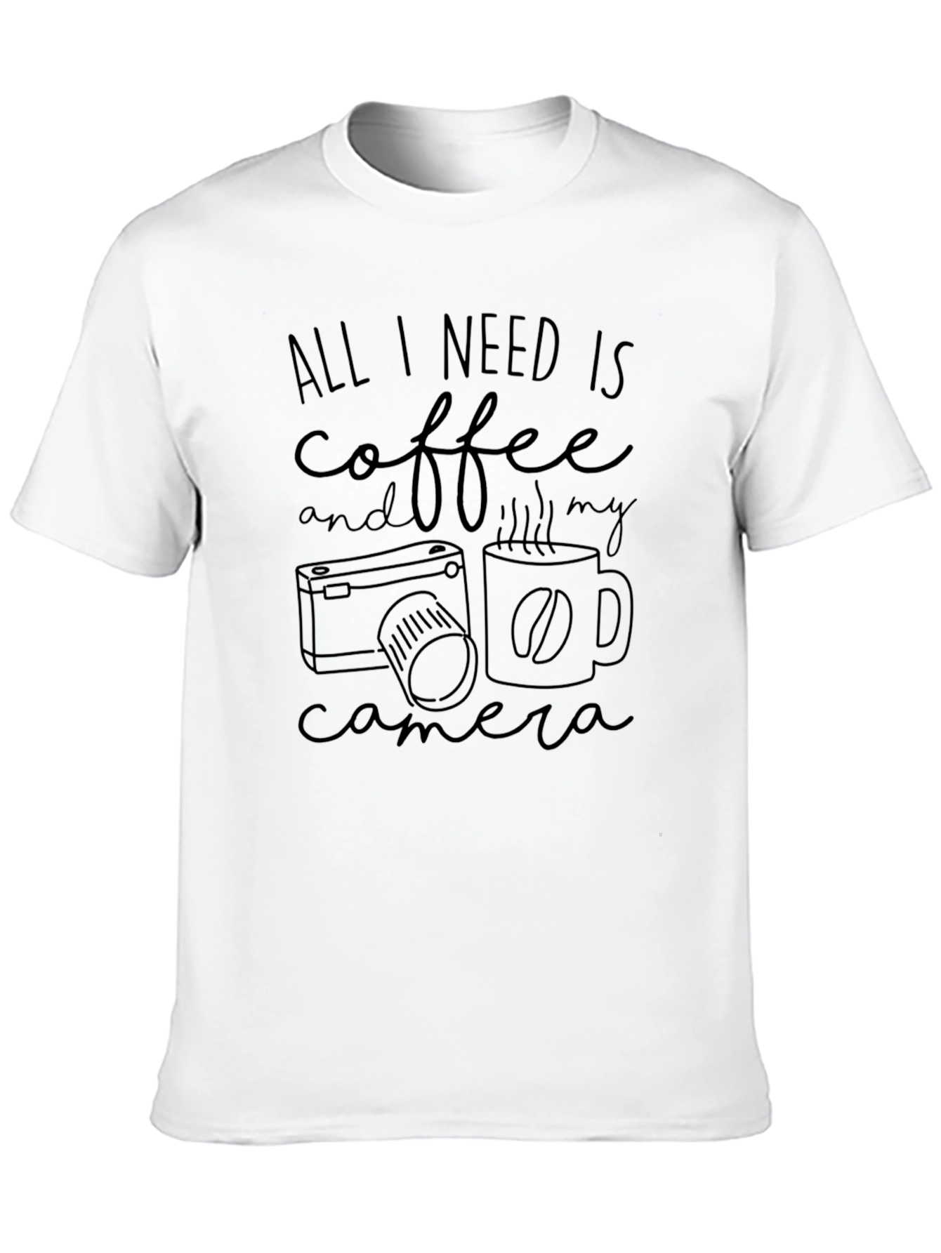 Coffee & Camera Graphic Tee - Black