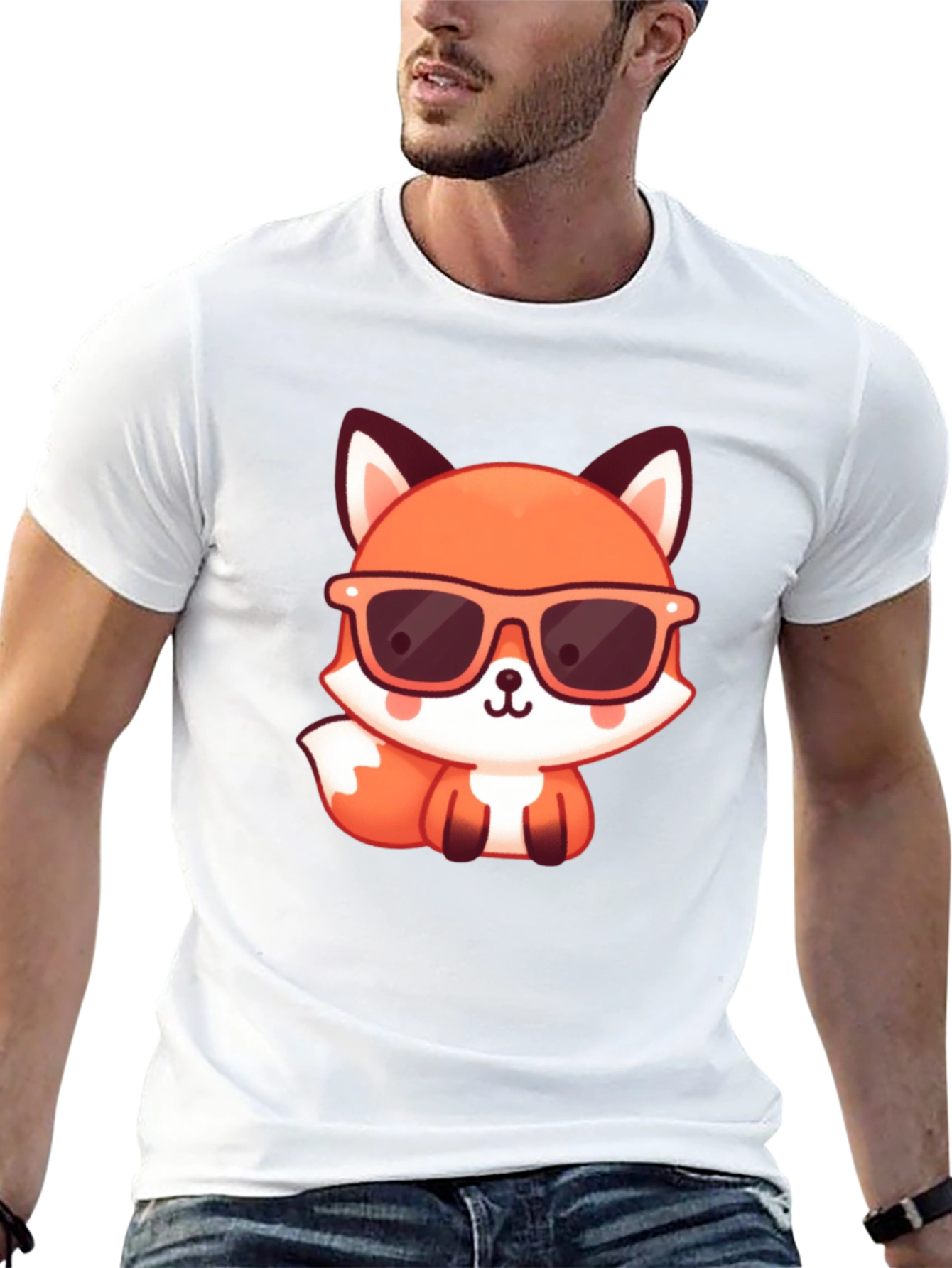 Cool Fox Graphic Tee - Stylish Black T-Shirt