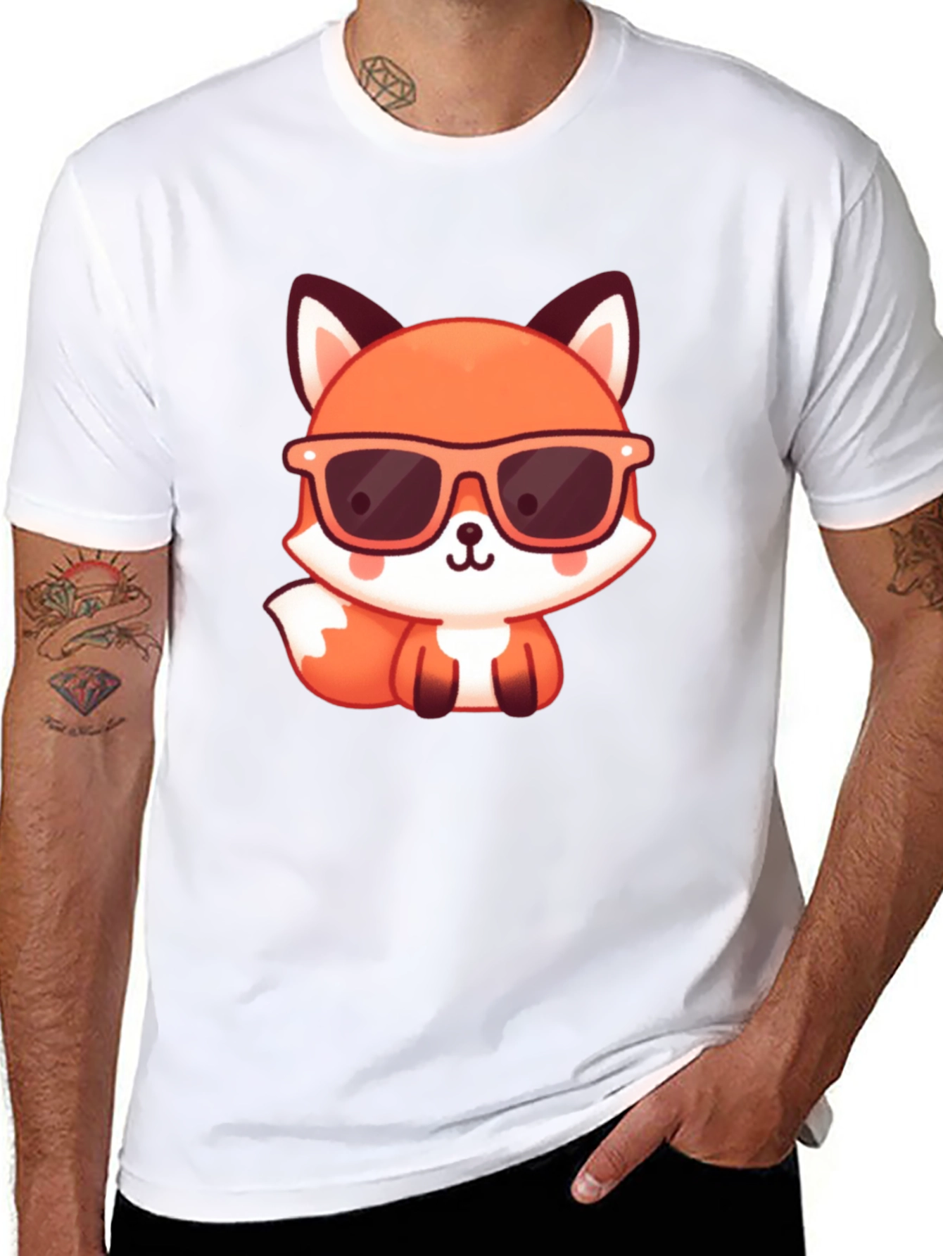 Cool Fox Graphic Tee - Stylish Black T-Shirt