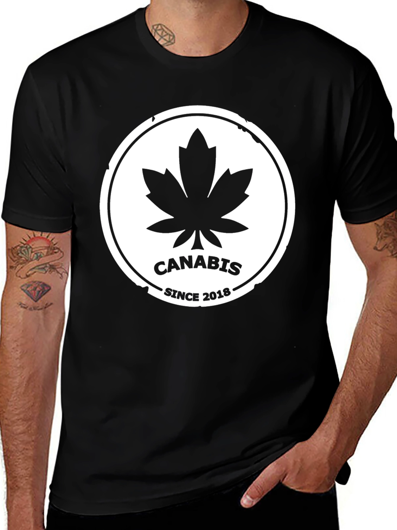 Cannabis Since 2018 Black T-Shirt