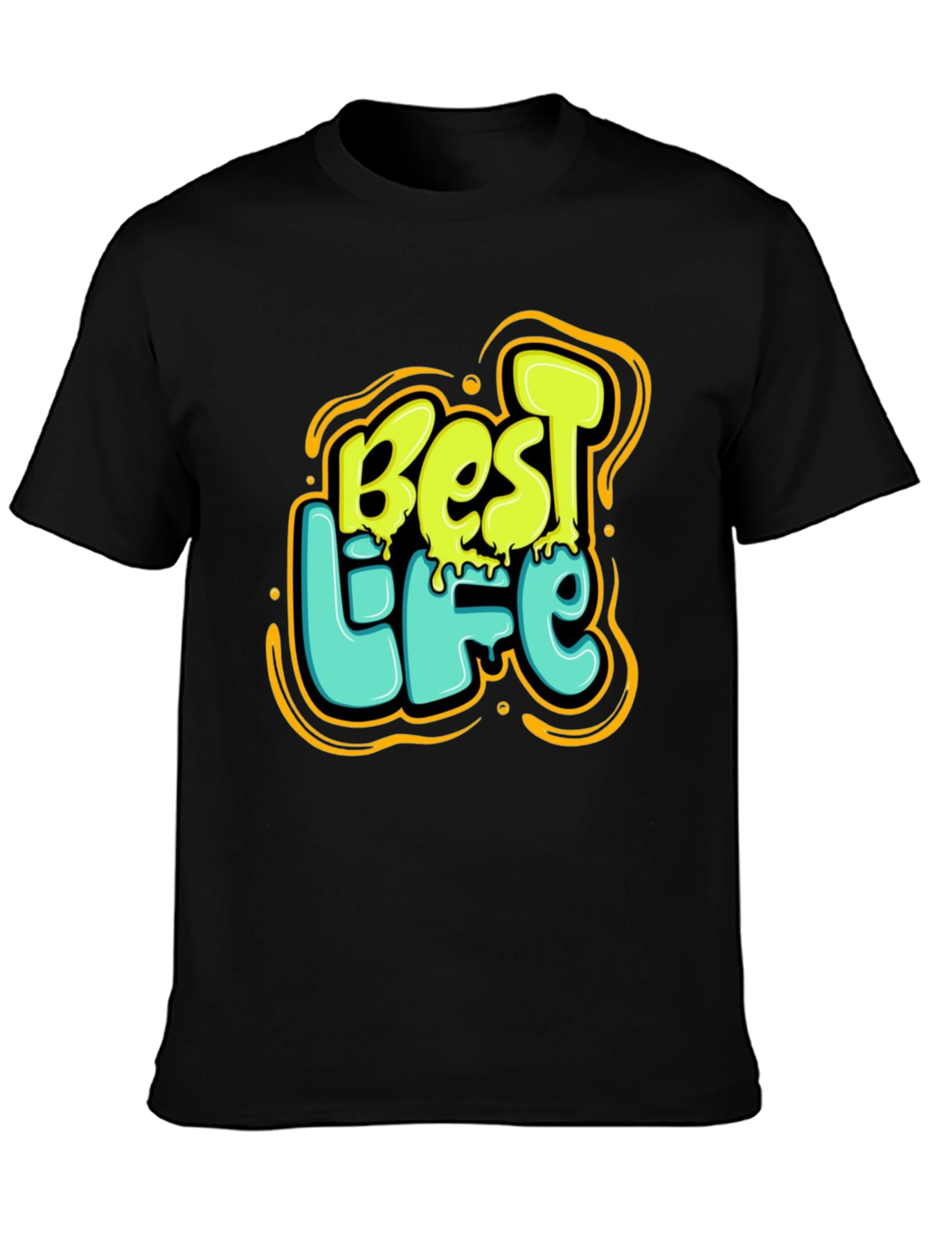 Best Life Graphic Print Black T-Shirt