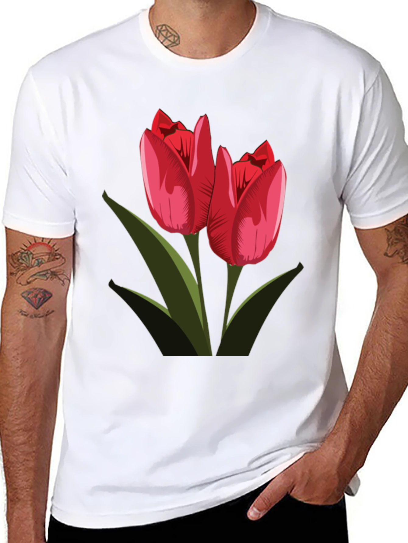 Tulip Graphic Black T-Shirt