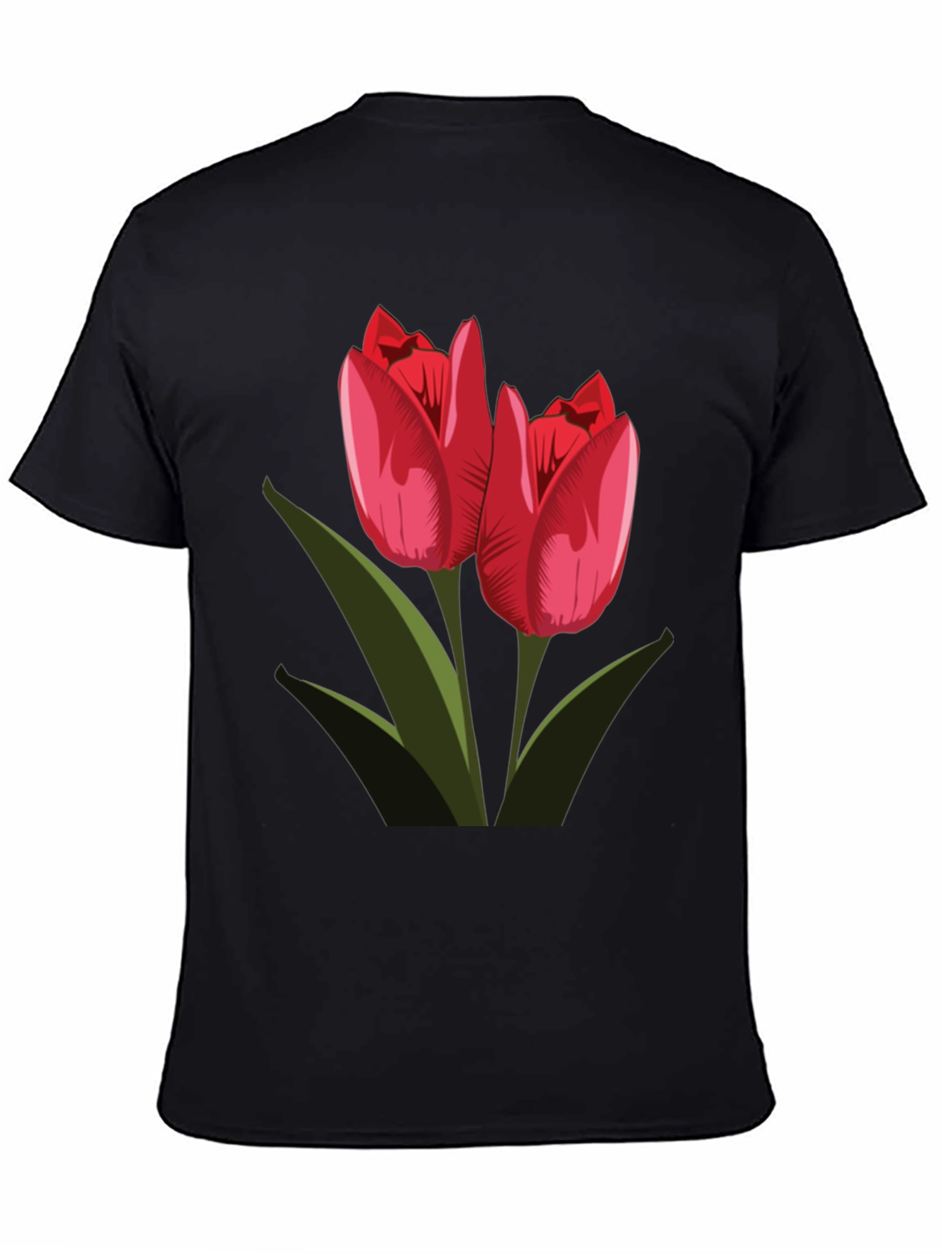 Tulip Graphic Black T-Shirt