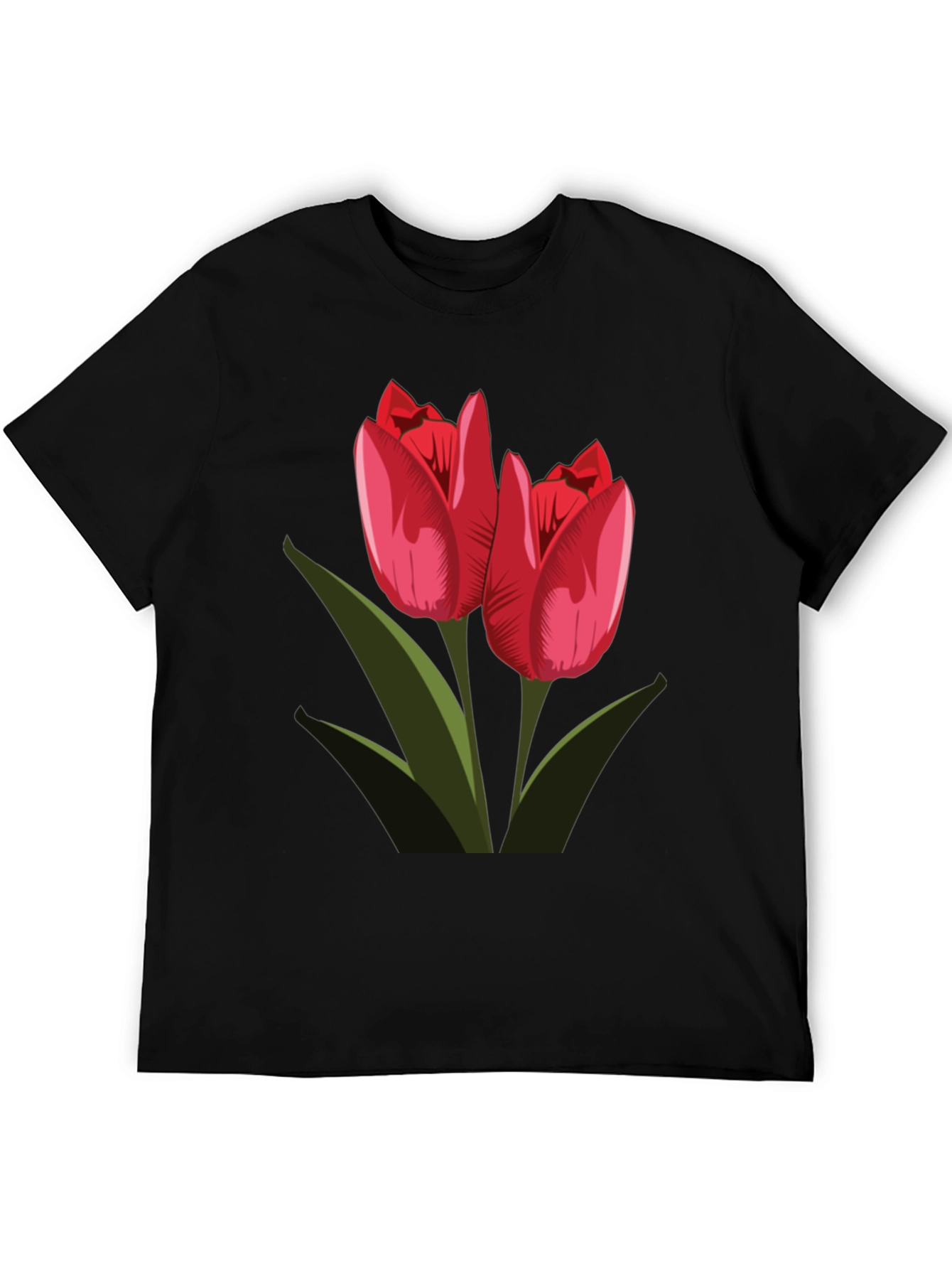 Tulip Graphic Black T-Shirt
