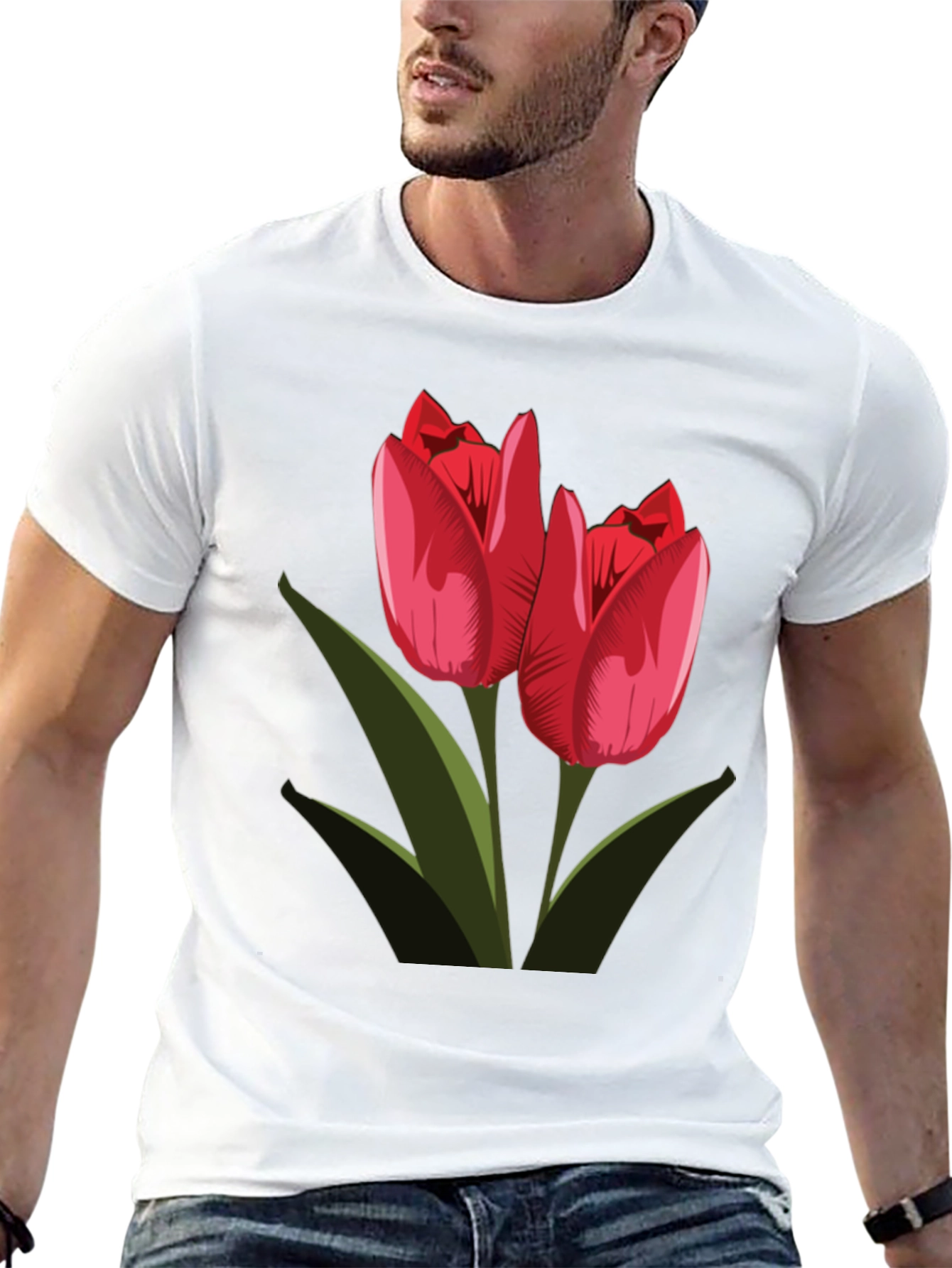Tulip Graphic Black T-Shirt