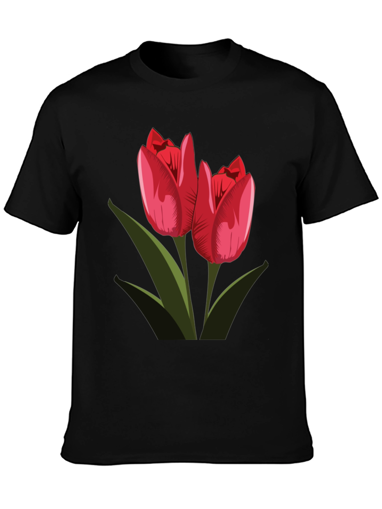 Tulip Graphic Black T-Shirt