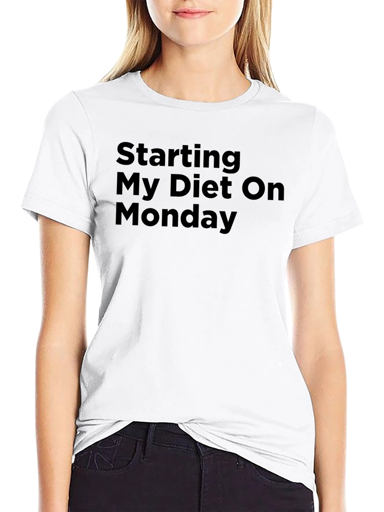 Starting My Diet On Monday Black T-Shirt