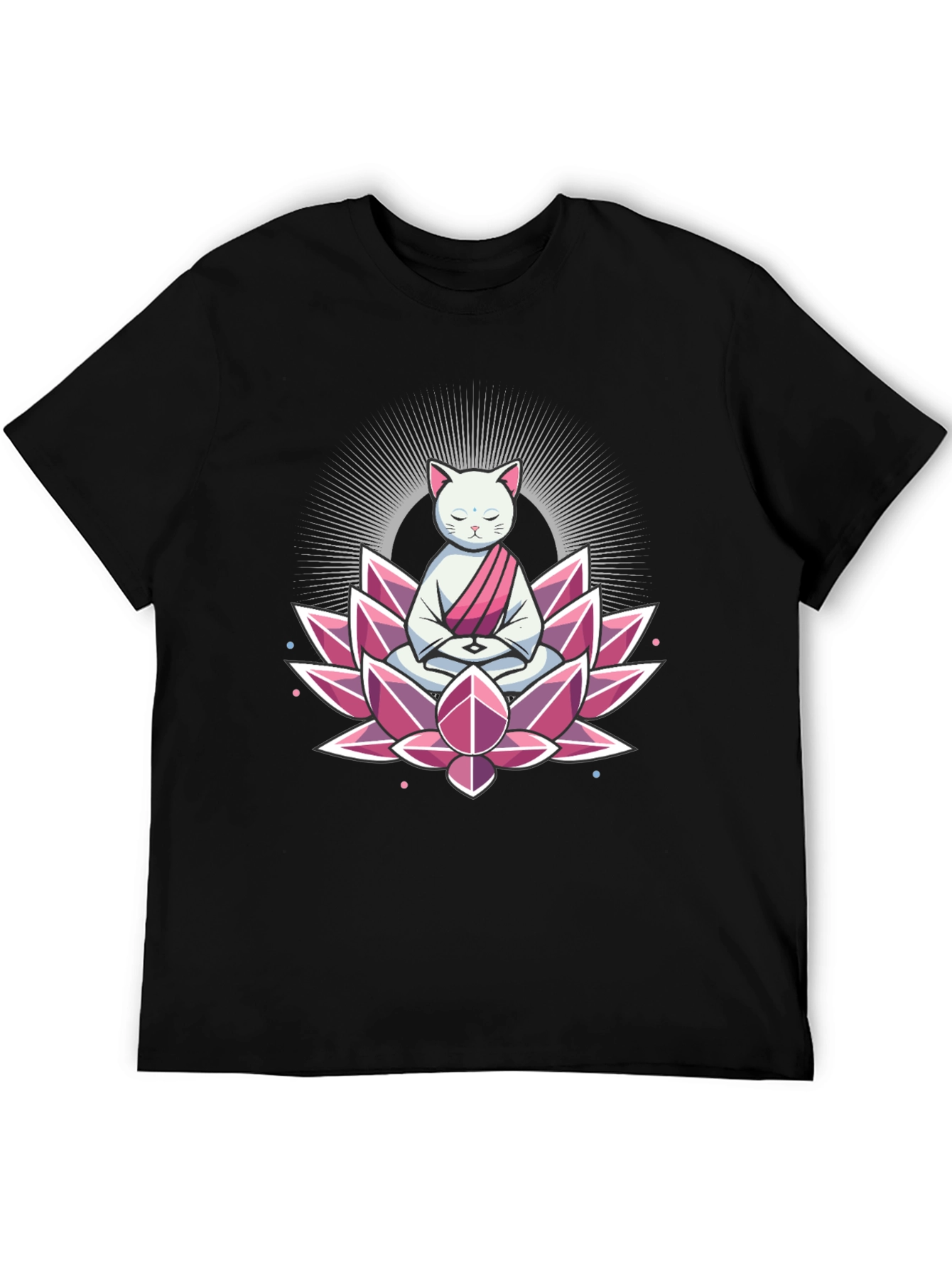 Zen Cat Lotus T-Shirt - Meditating Feline Tee