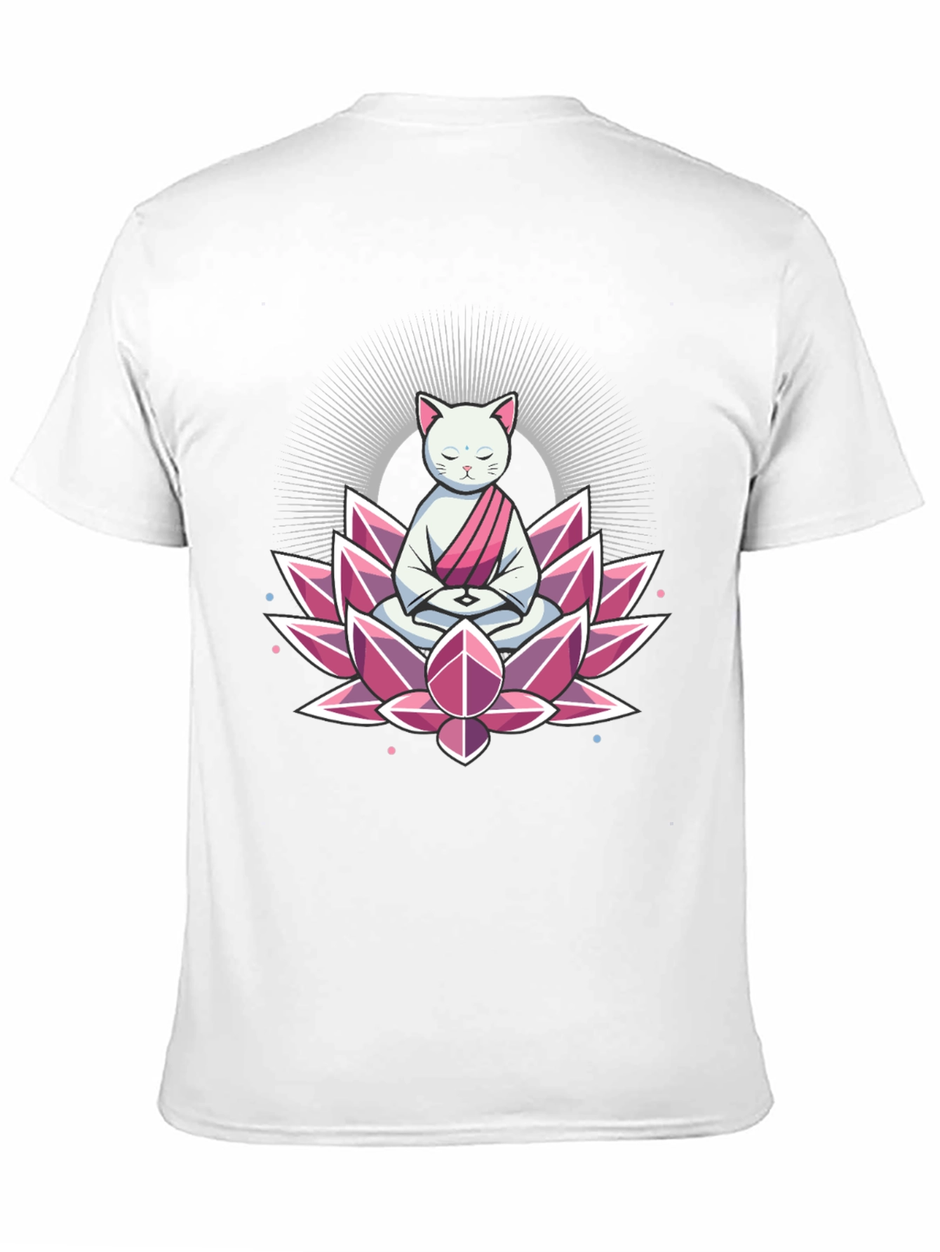 Zen Cat Lotus T-Shirt - Meditating Feline Tee