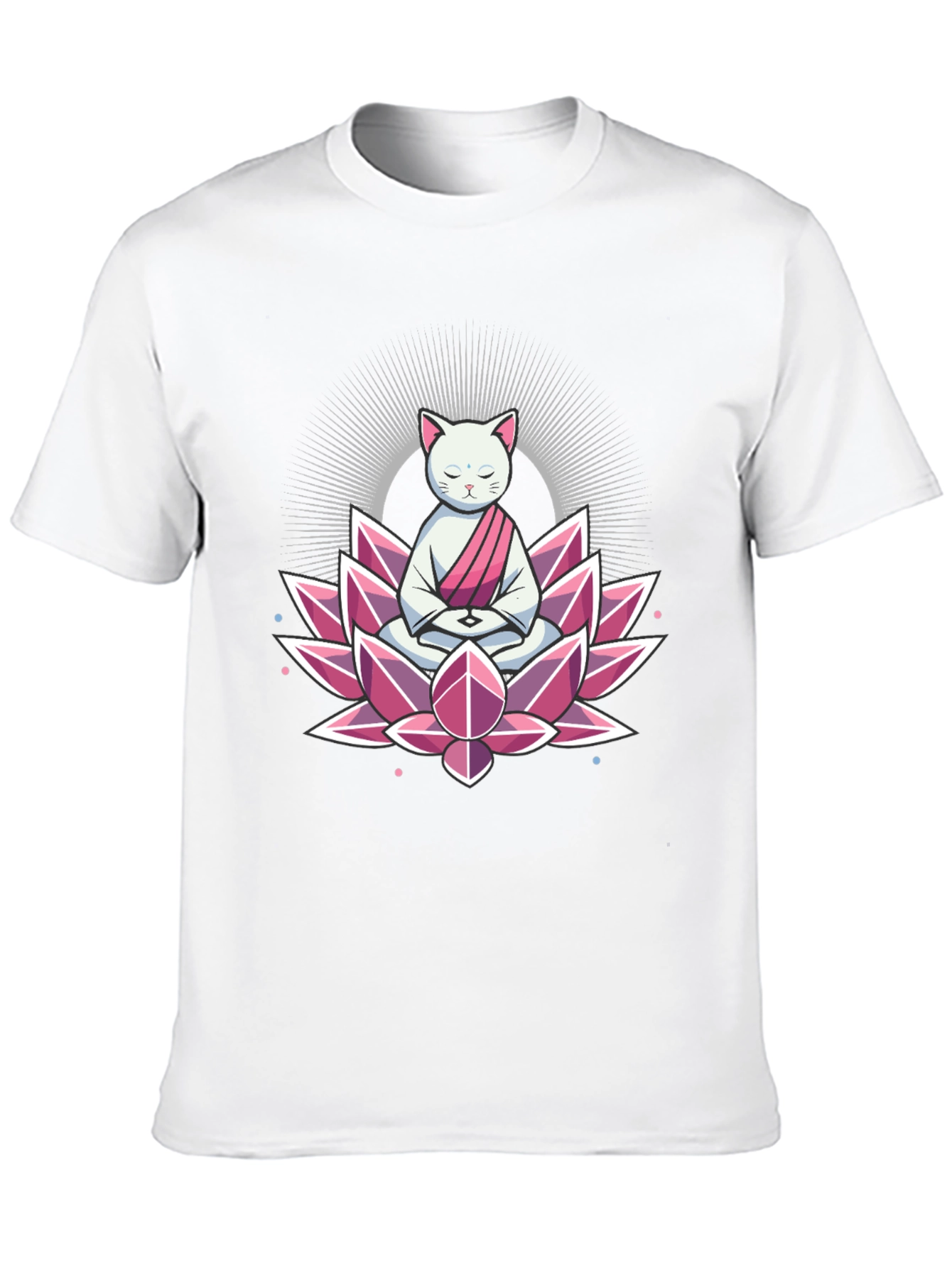 Zen Cat Lotus T-Shirt - Meditating Feline Tee