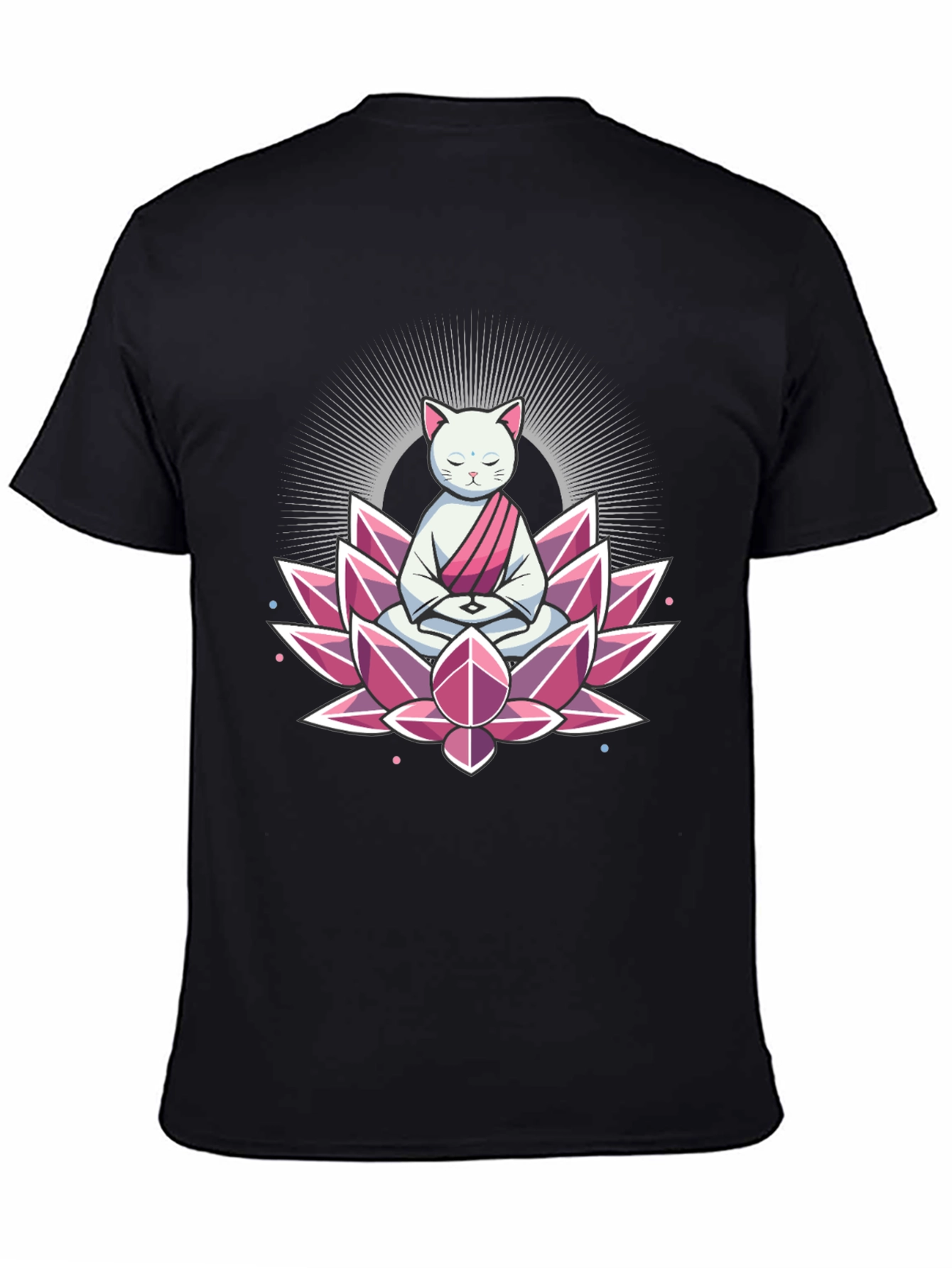 Zen Cat Lotus T-Shirt - Meditating Feline Tee