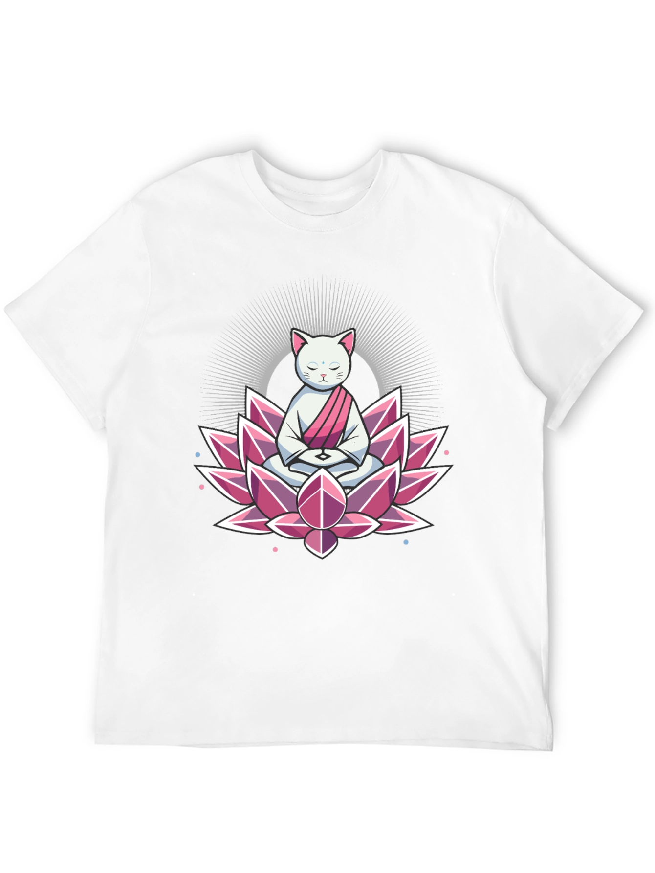 Zen Cat Lotus T-Shirt - Meditating Feline Tee