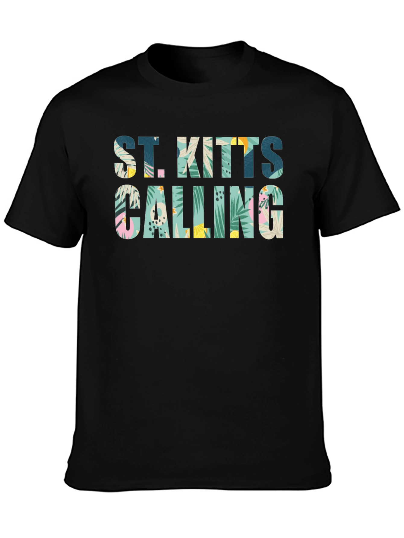 St. Kitts Calling Graphic T-Shirt | Tropical Print Tee