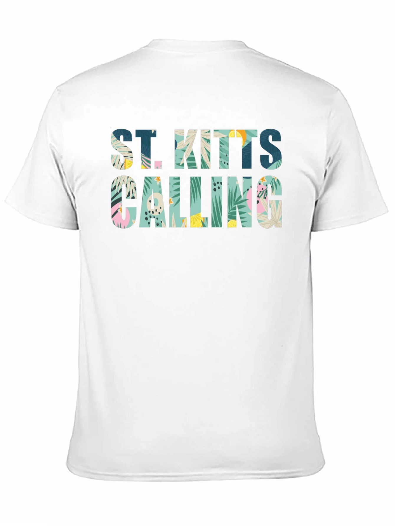 St. Kitts Calling Graphic T-Shirt | Tropical Print Tee