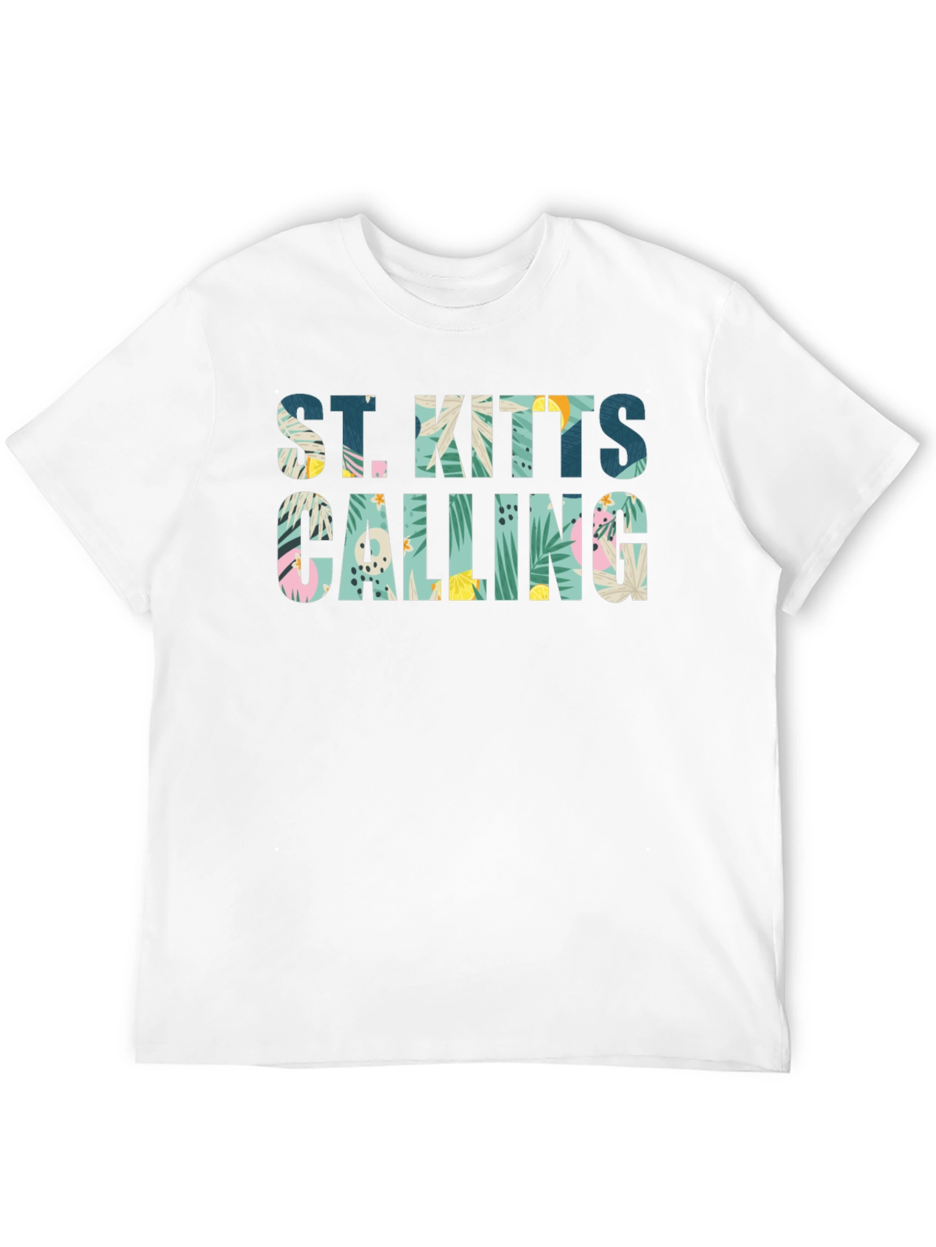 St. Kitts Calling Graphic T-Shirt | Tropical Print Tee