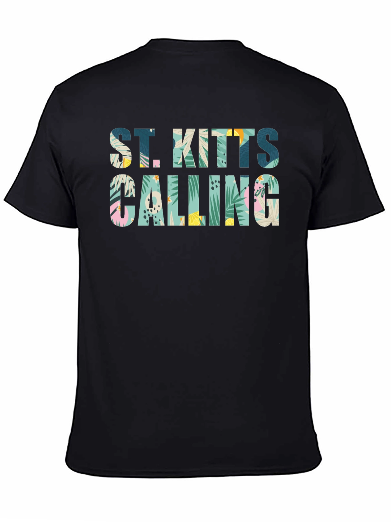 St. Kitts Calling Graphic T-Shirt | Tropical Print Tee