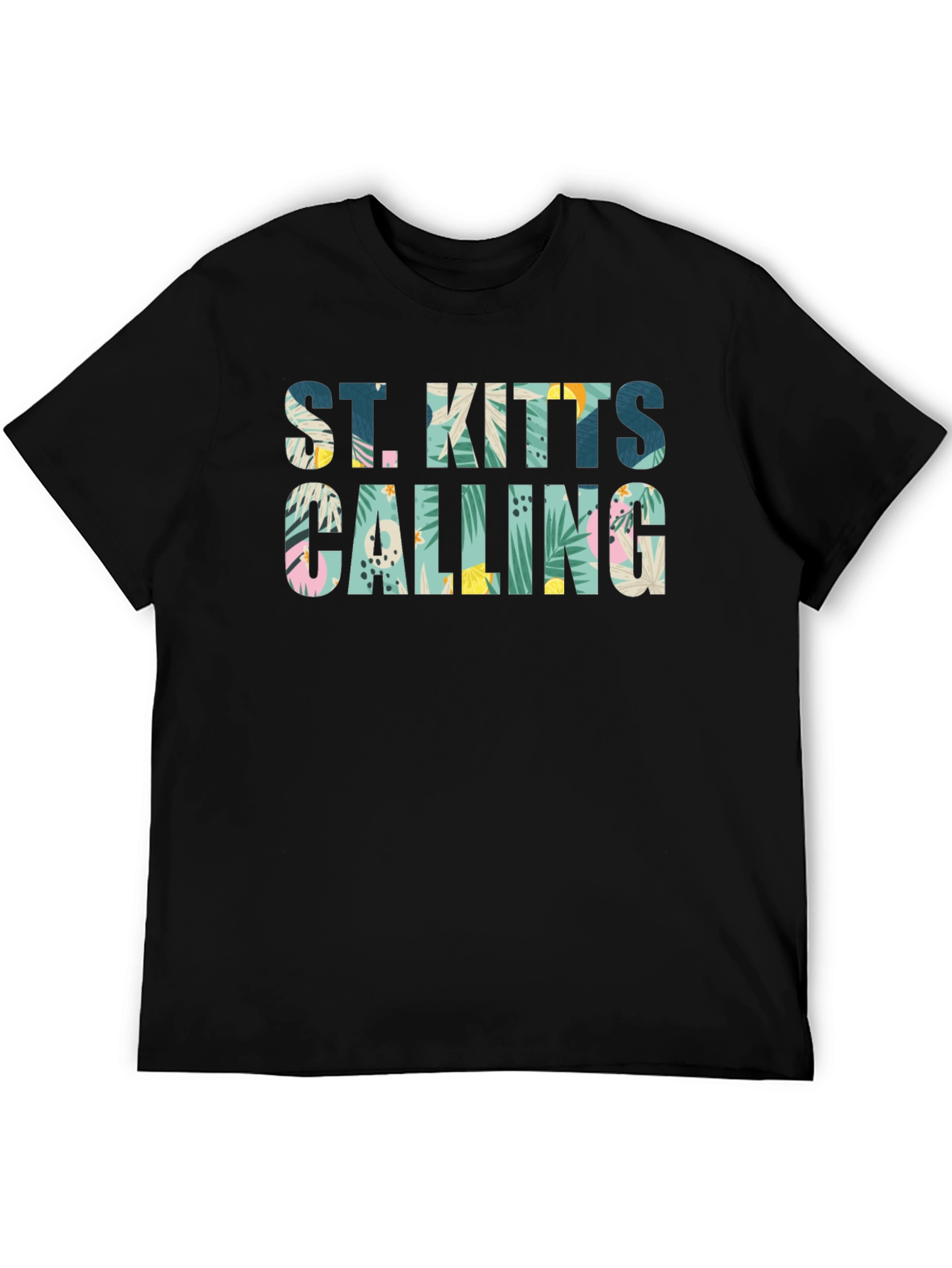St. Kitts Calling Graphic T-Shirt | Tropical Print Tee