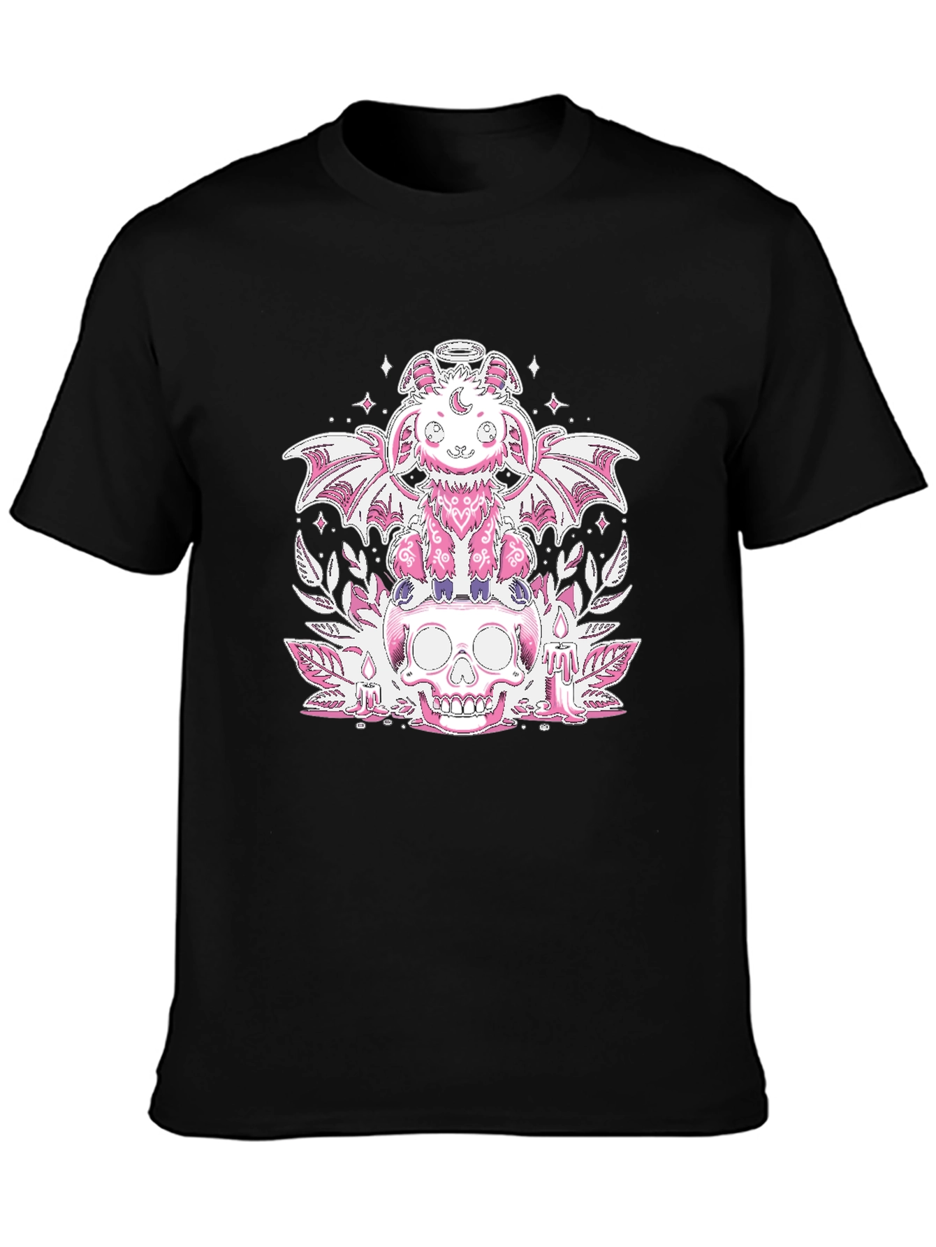 Cute Pastel Goth Skull T-Shirt - Black