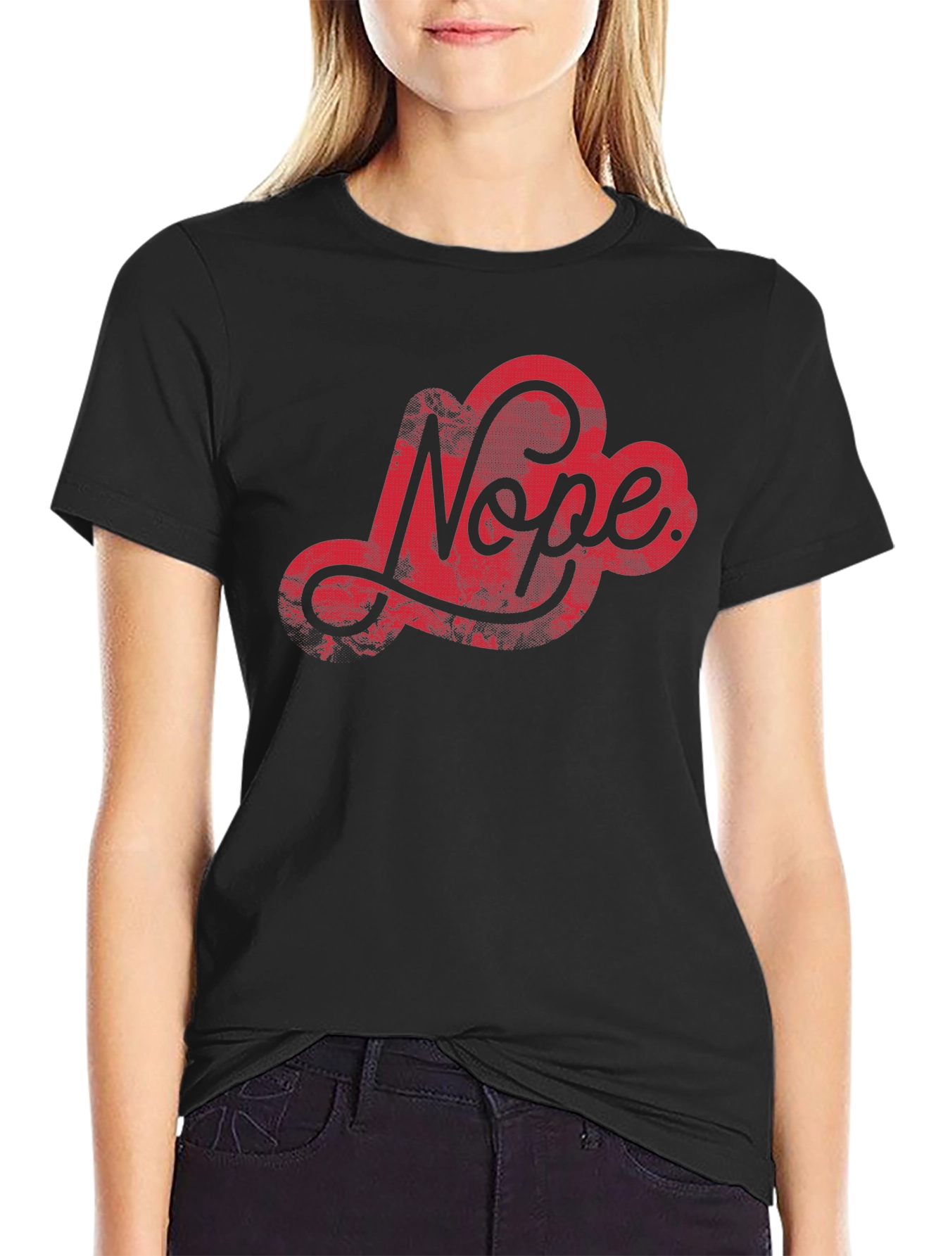 Nope Graphic Tee - Stylish Black Cotton T-Shirt
