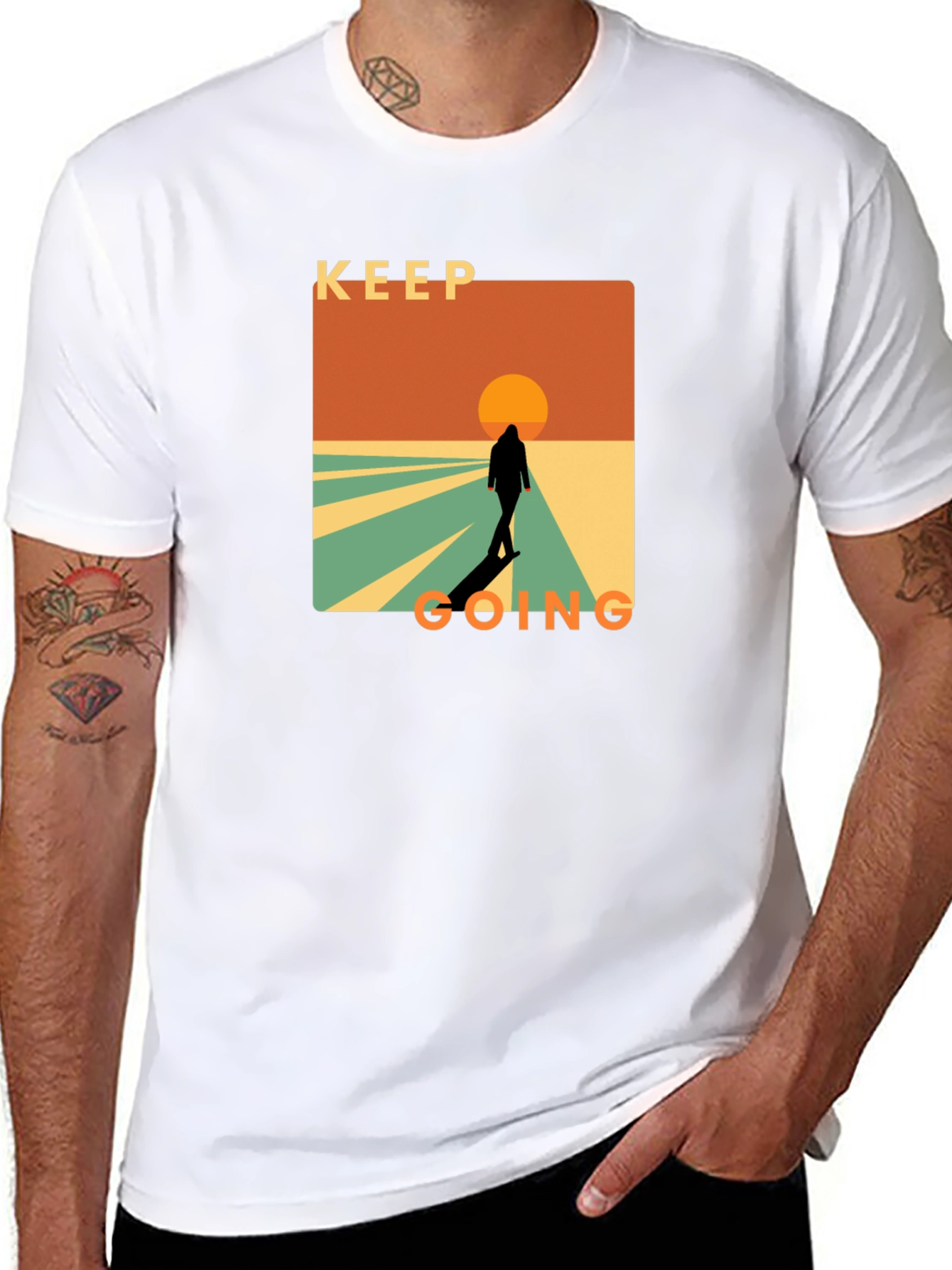 Keep Going Graphic T-Shirt - Motivational Design