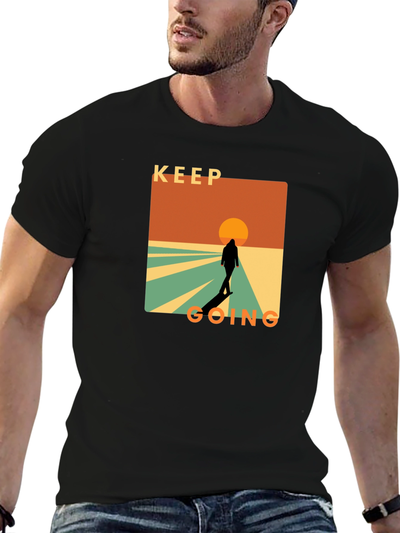 Keep Going Graphic T-Shirt - Motivational Design
