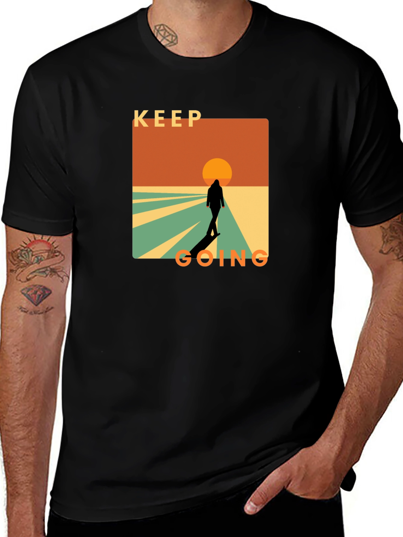 Keep Going Graphic T-Shirt - Motivational Design
