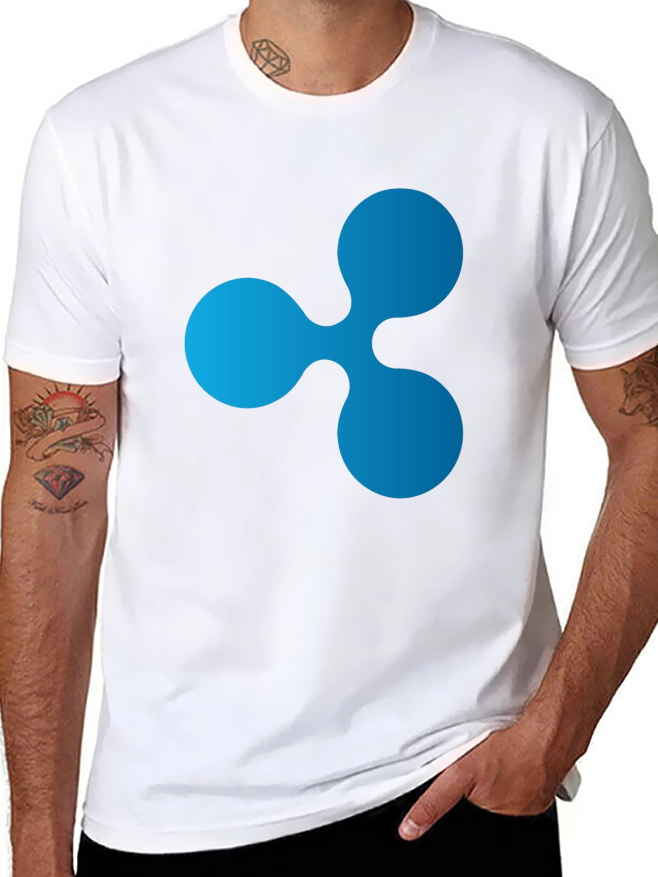 Ripple Crypto Logo Black T-Shirt