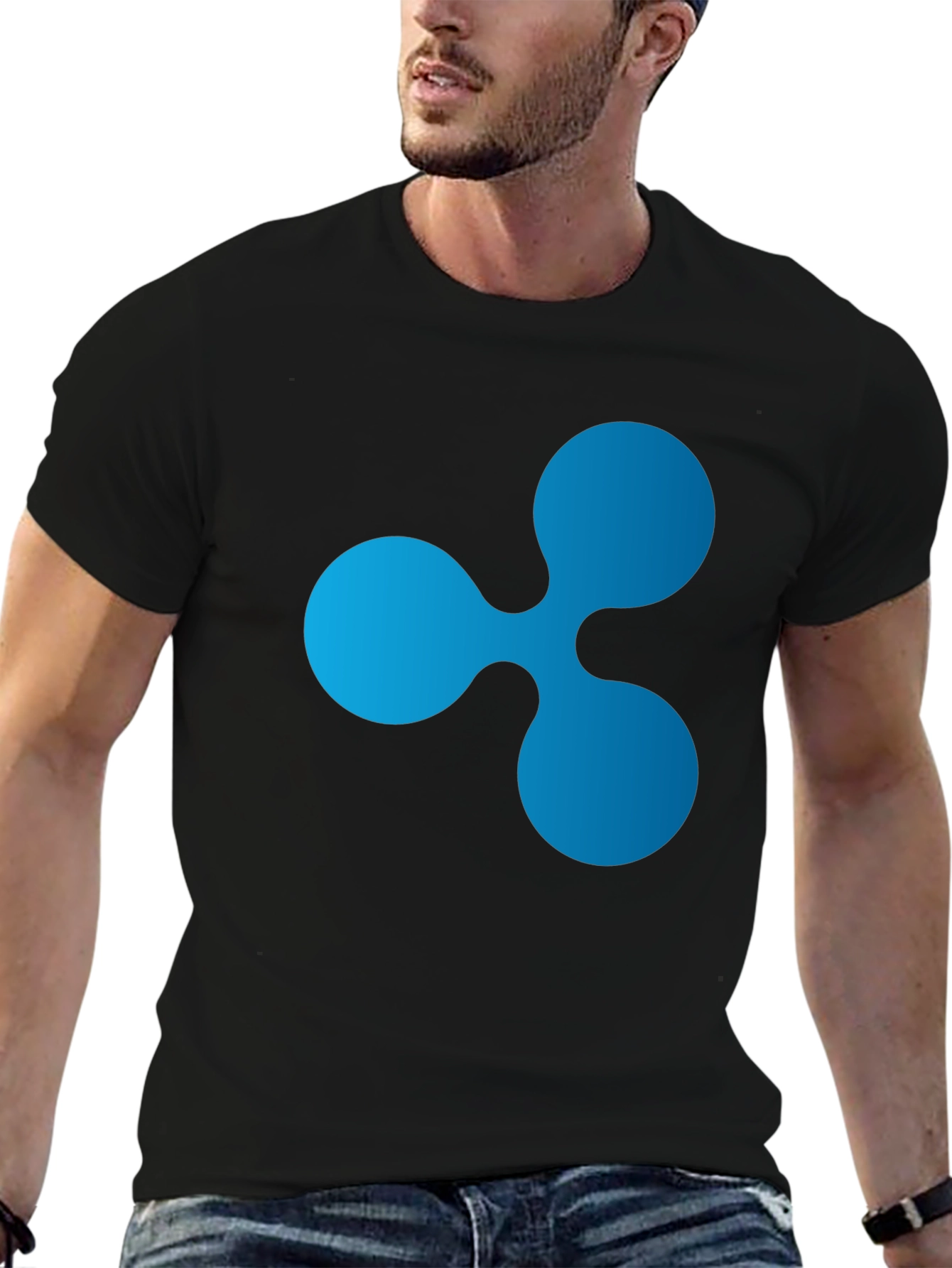 Ripple Crypto Logo Black T-Shirt