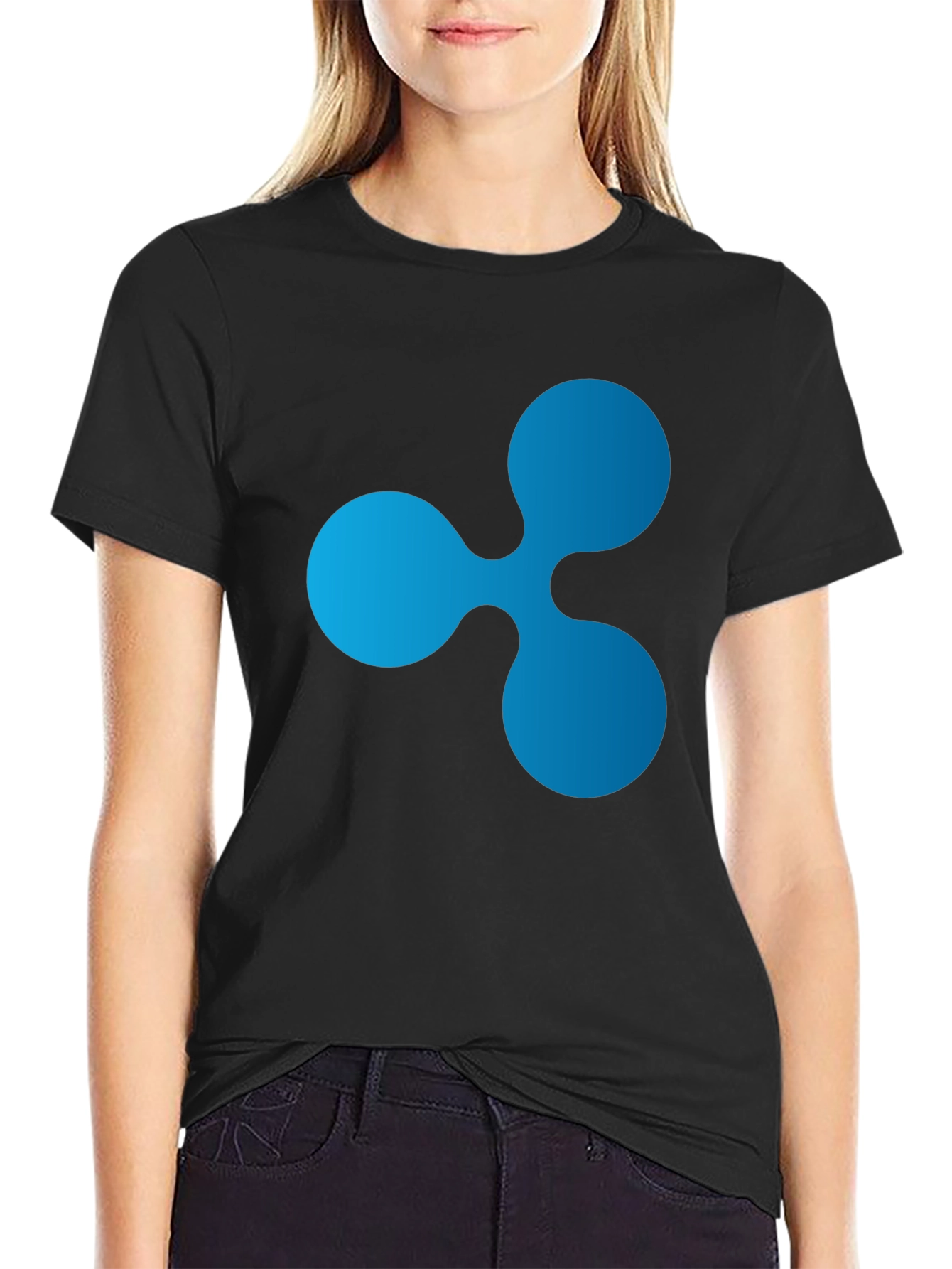 Ripple Crypto Logo Black T-Shirt