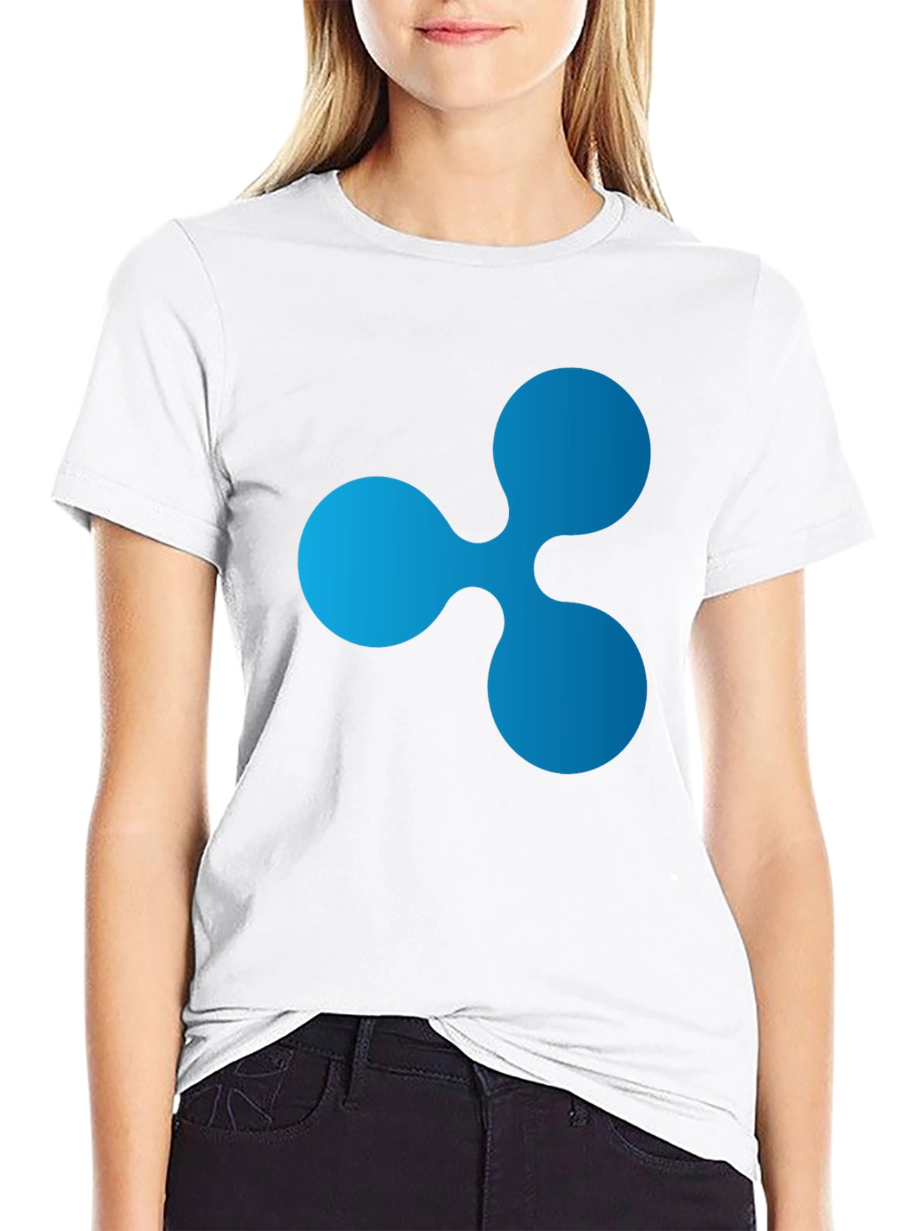 Ripple Crypto Logo Black T-Shirt