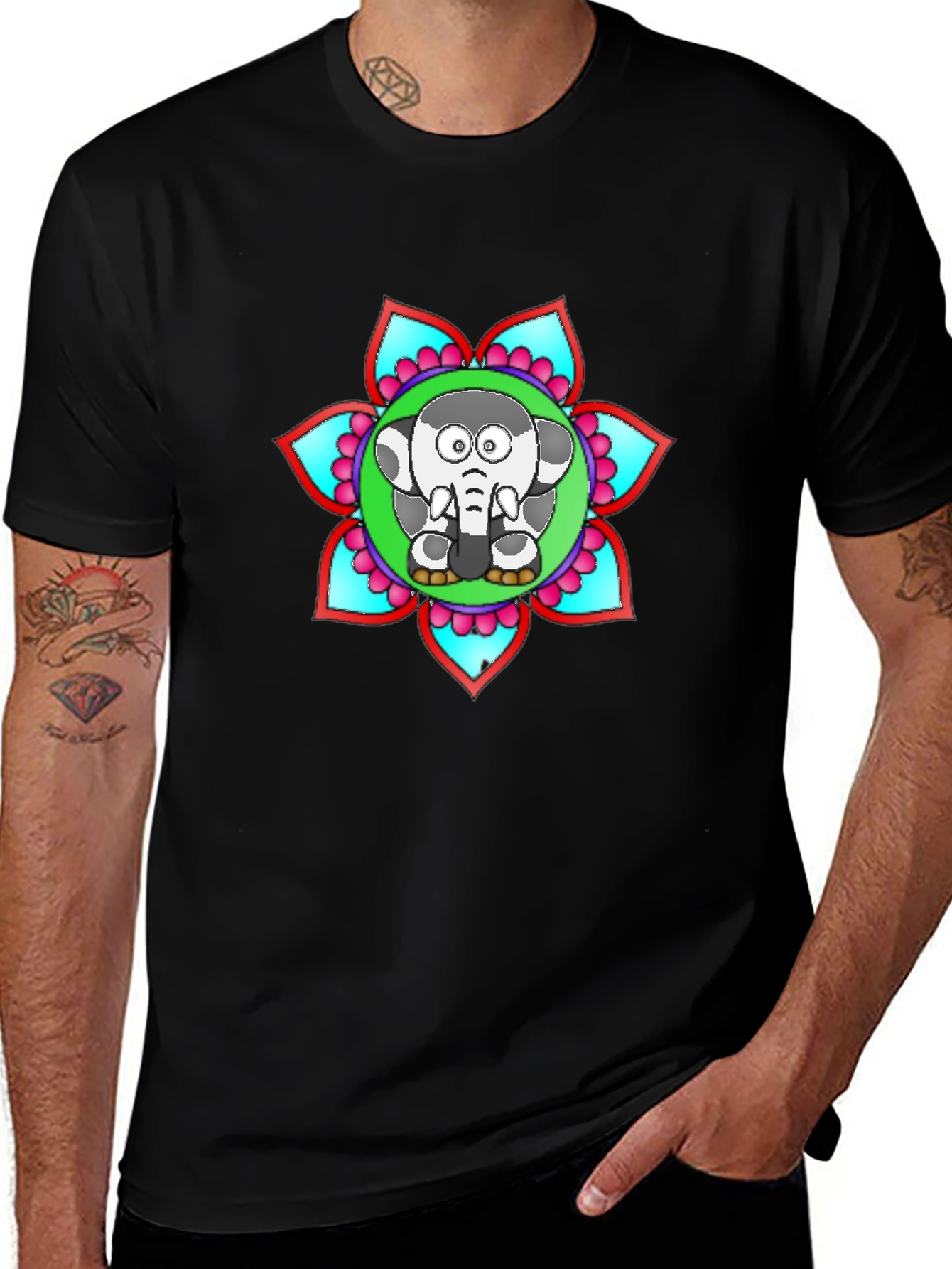 Elephant Mandala T-Shirt - Unique Graphic Tee