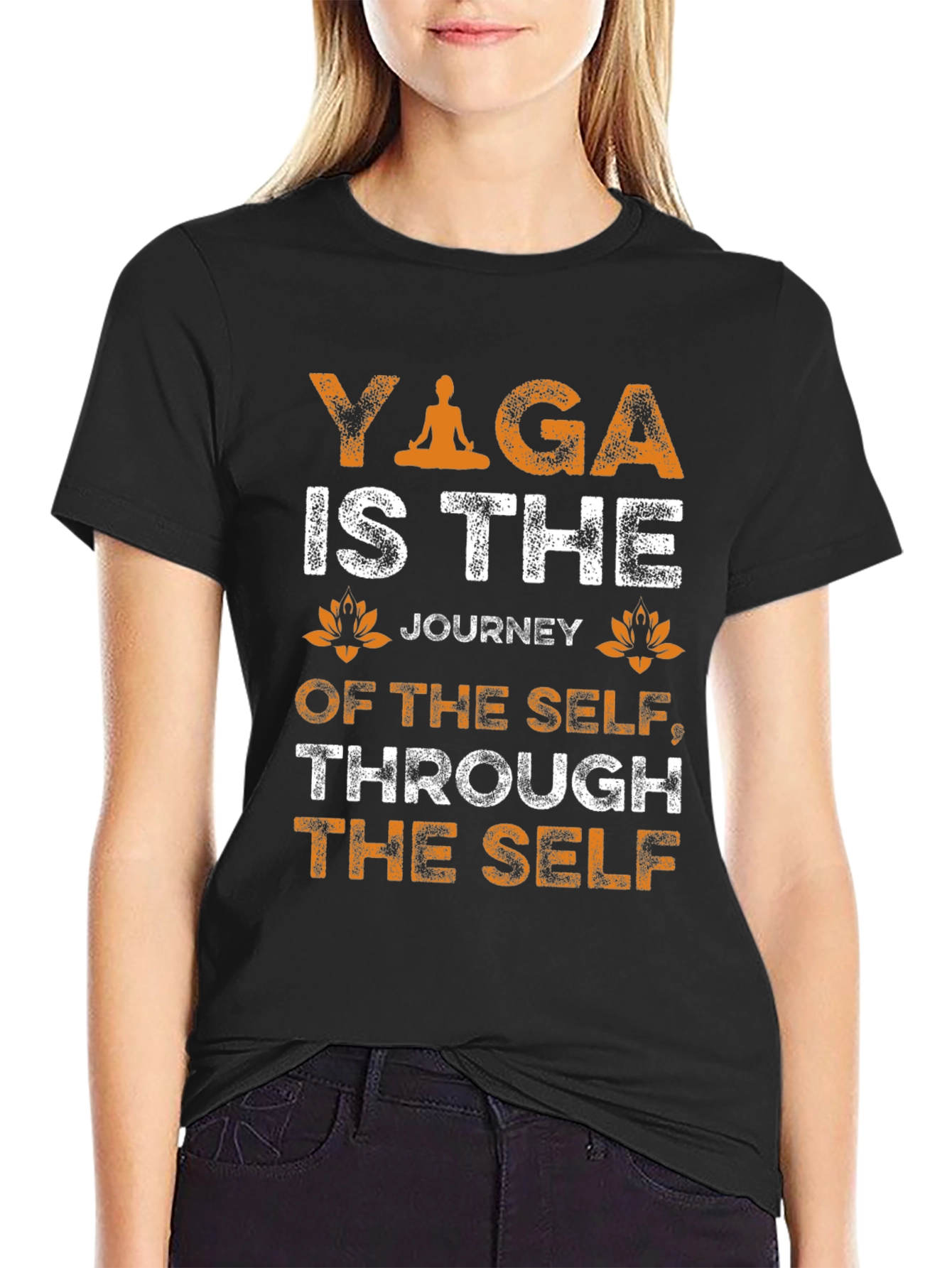 Yoga Journey T-Shirt - Self Through Self Black Tee