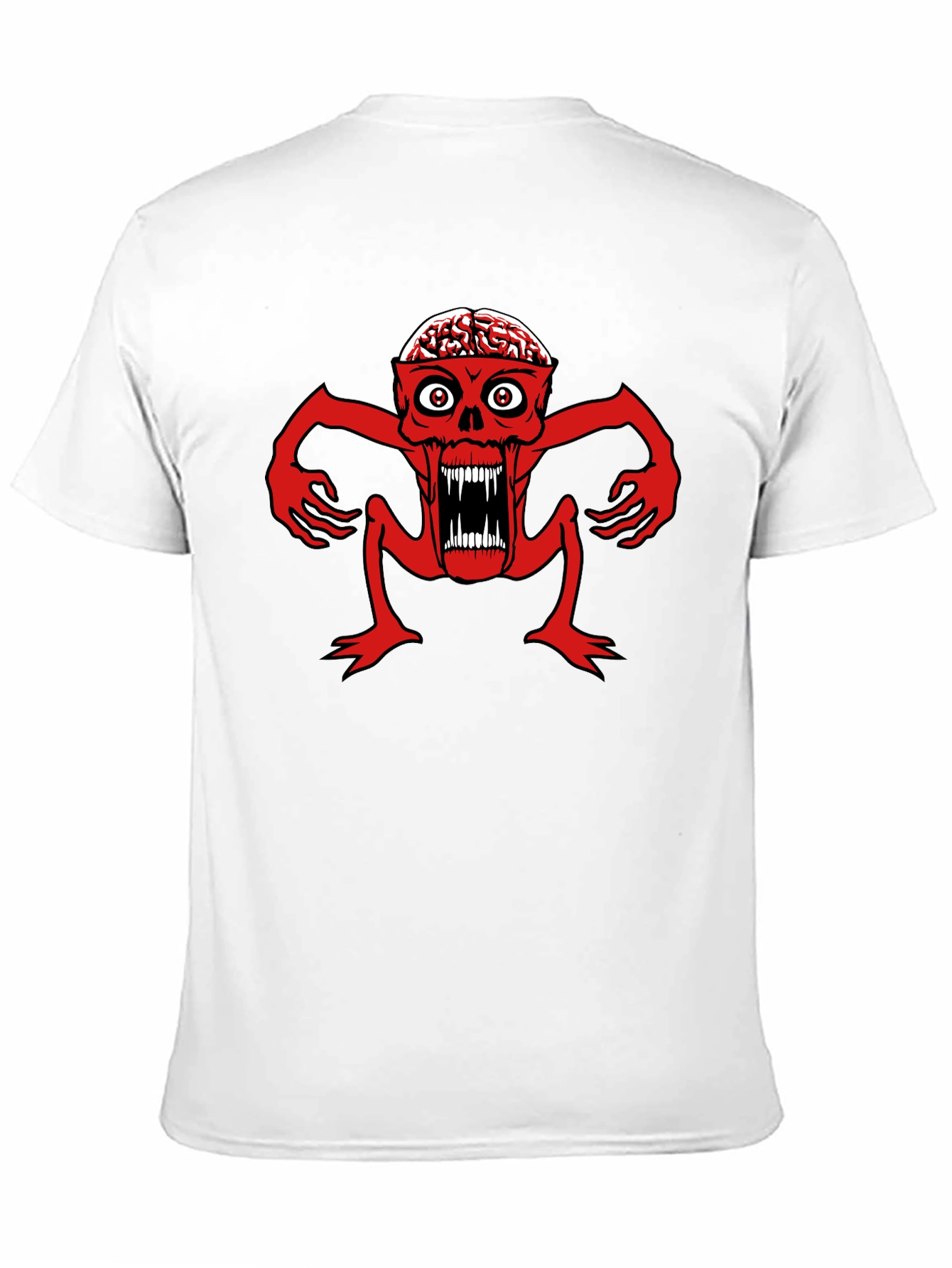 Brain Eating Monster Graphic T-Shirt - Black