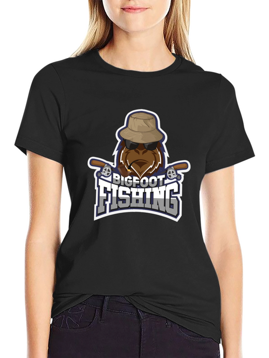 Bigfoot Fishing Black T-Shirt
