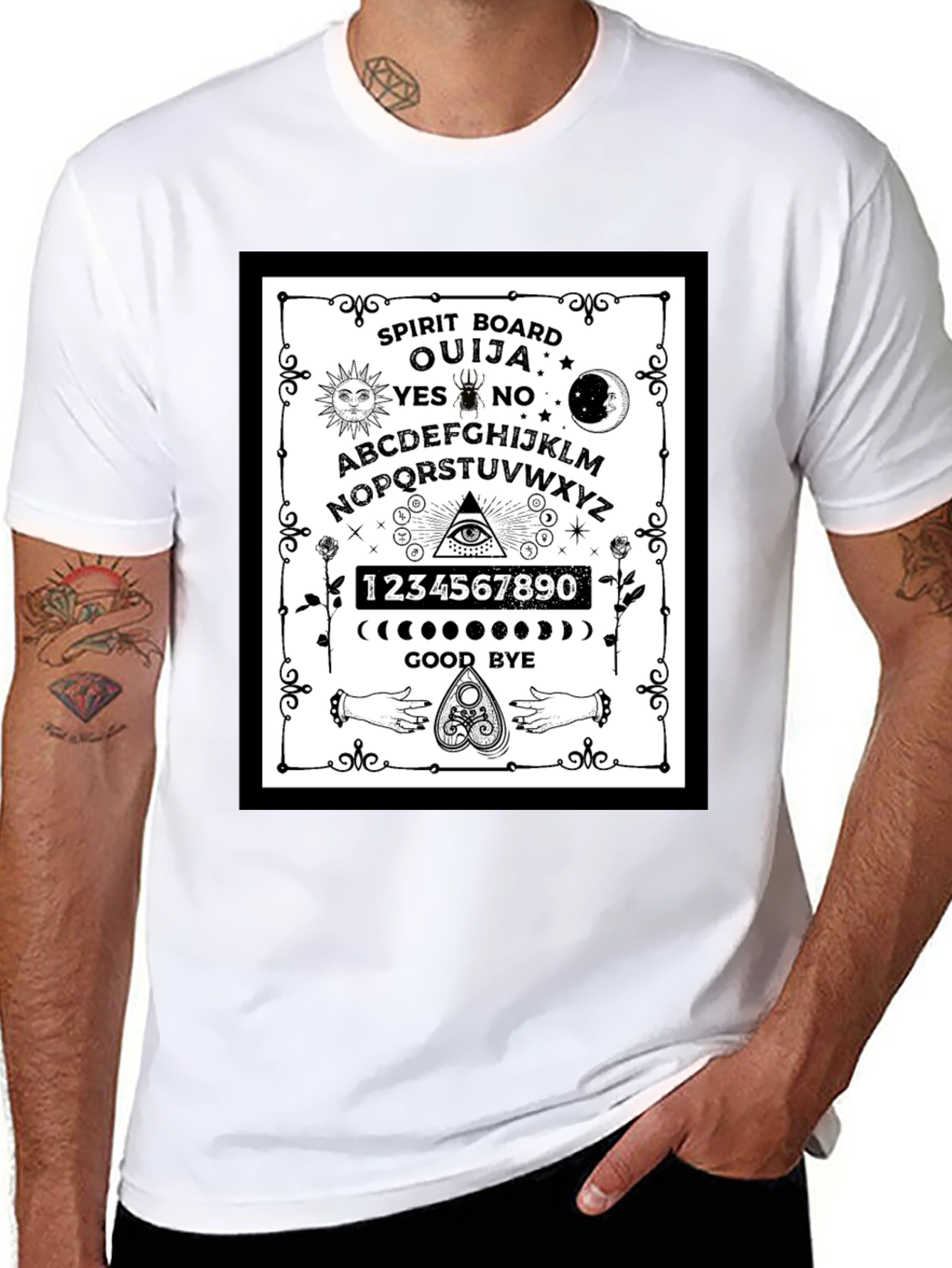 Ouija Spirit Board Graphic T-Shirt - Gothic Style