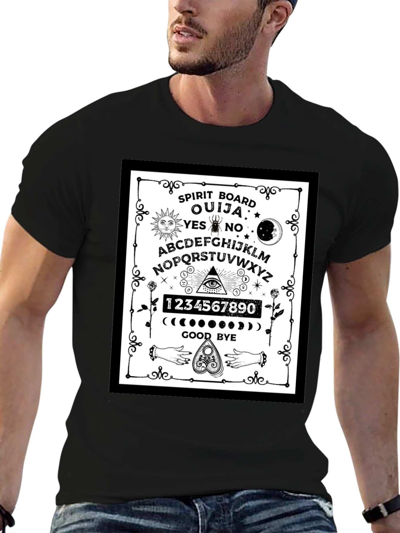Ouija Spirit Board Graphic T-Shirt - Gothic Style