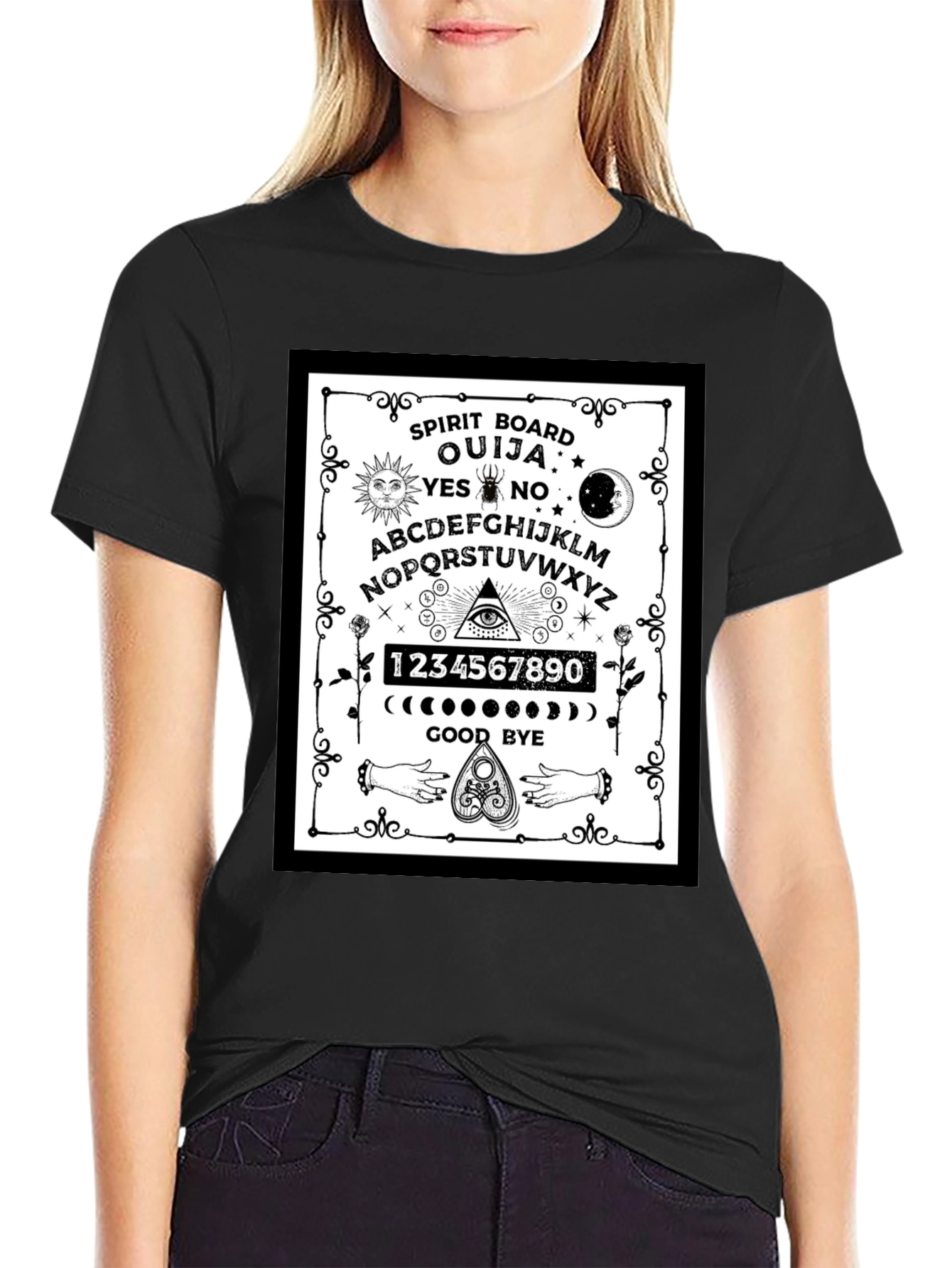 Ouija Spirit Board Graphic T-Shirt - Gothic Style
