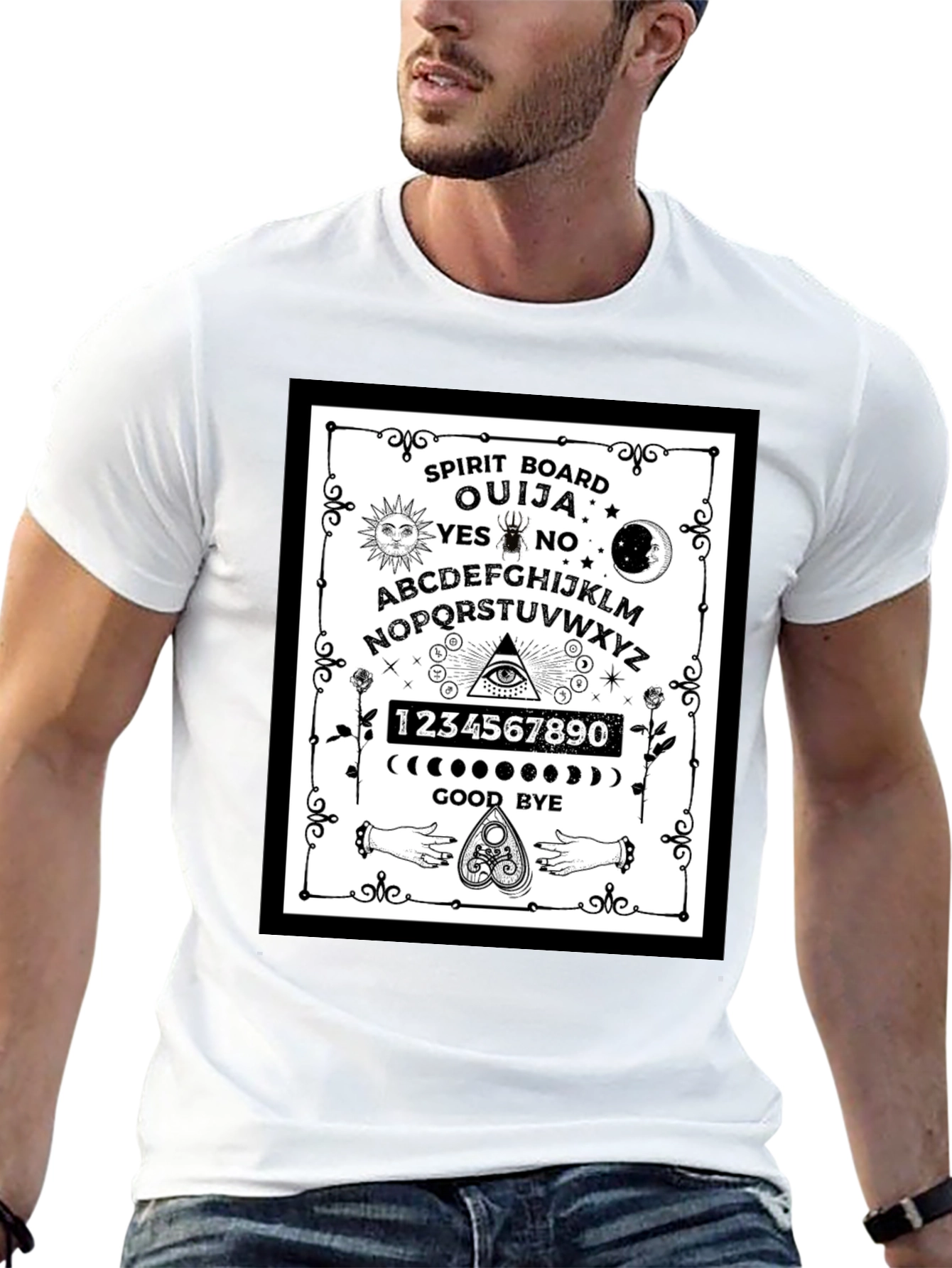 Ouija Spirit Board Graphic T-Shirt - Gothic Style