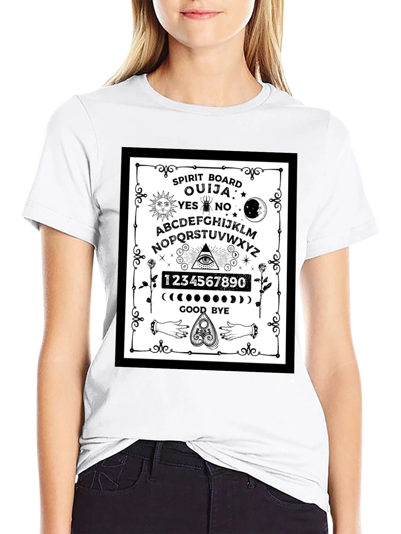 Ouija Spirit Board Graphic T-Shirt - Gothic Style