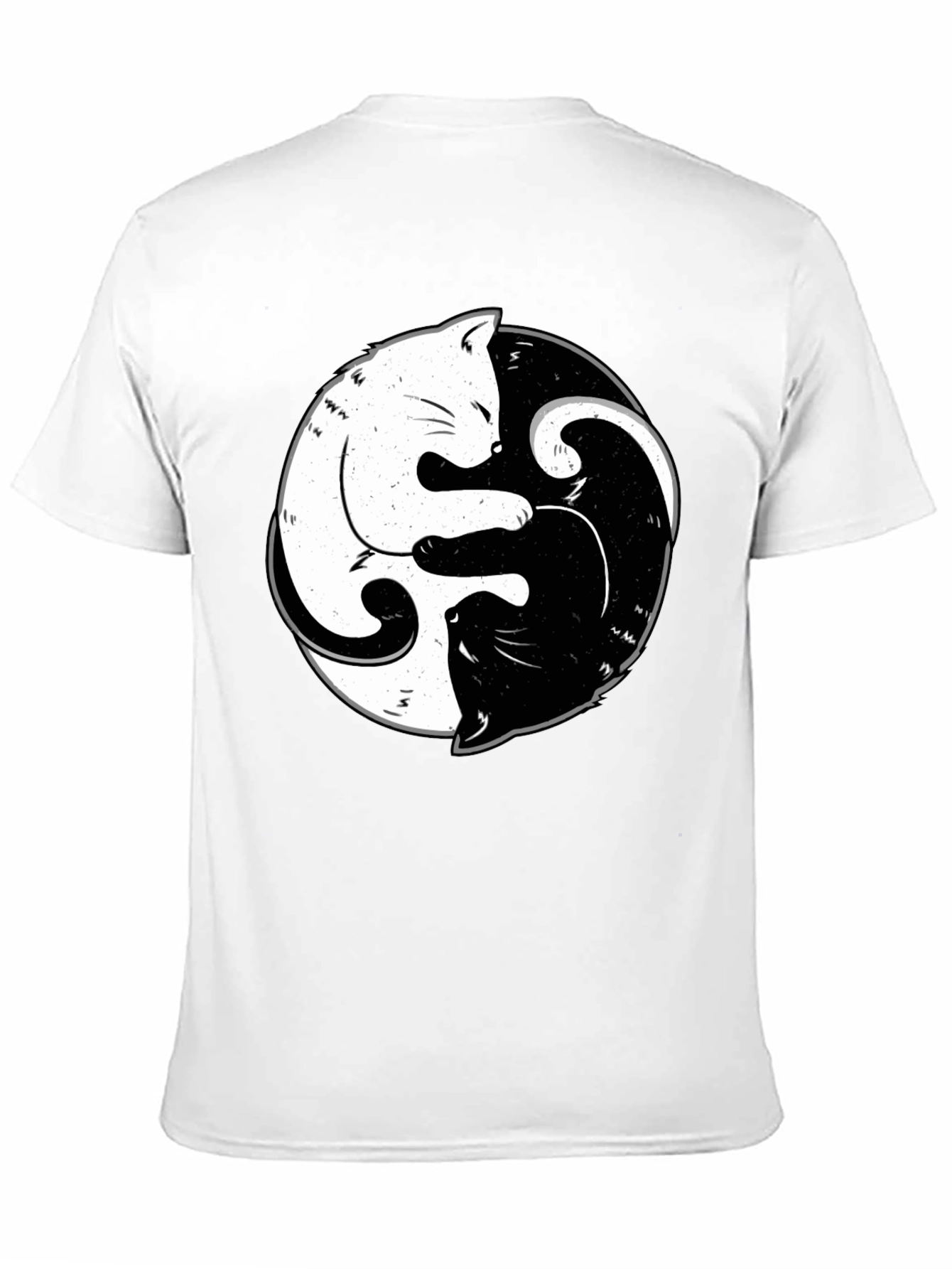Yin Yang Cats Black T-Shirt