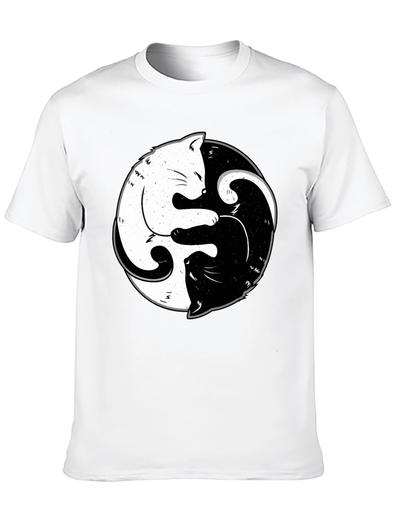 Yin Yang Cats Black T-Shirt